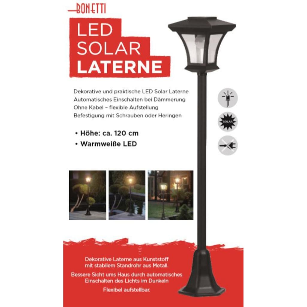 IC Gardenstyle LED Außen-Stehlampe »LATERNE«, LED-Board, LED Solar Laterne 120 cm