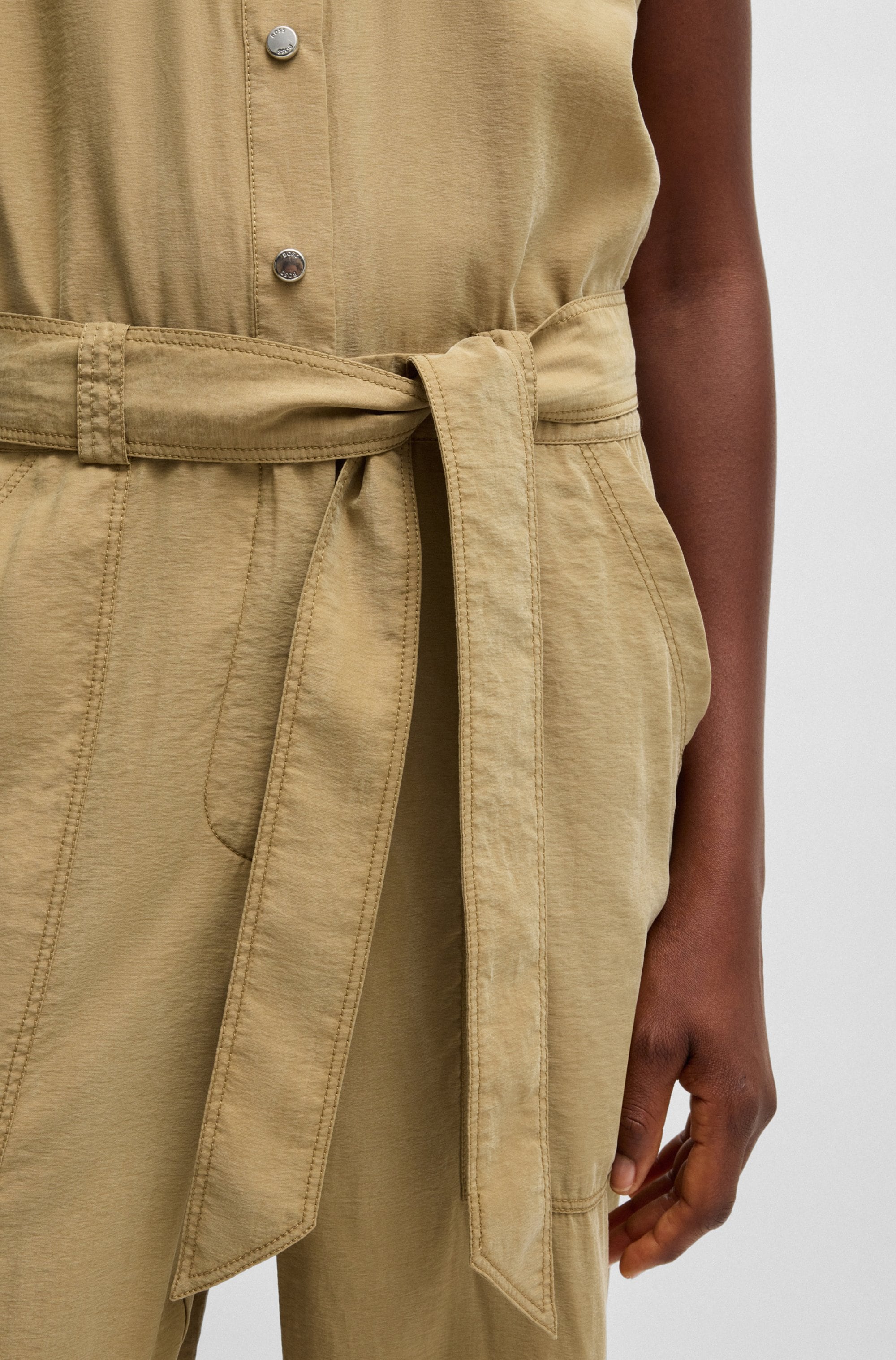 BOSS ORANGE Blusenkleid »Dridy Premium Damenmode«, mit Gürtel, Pattentaschen