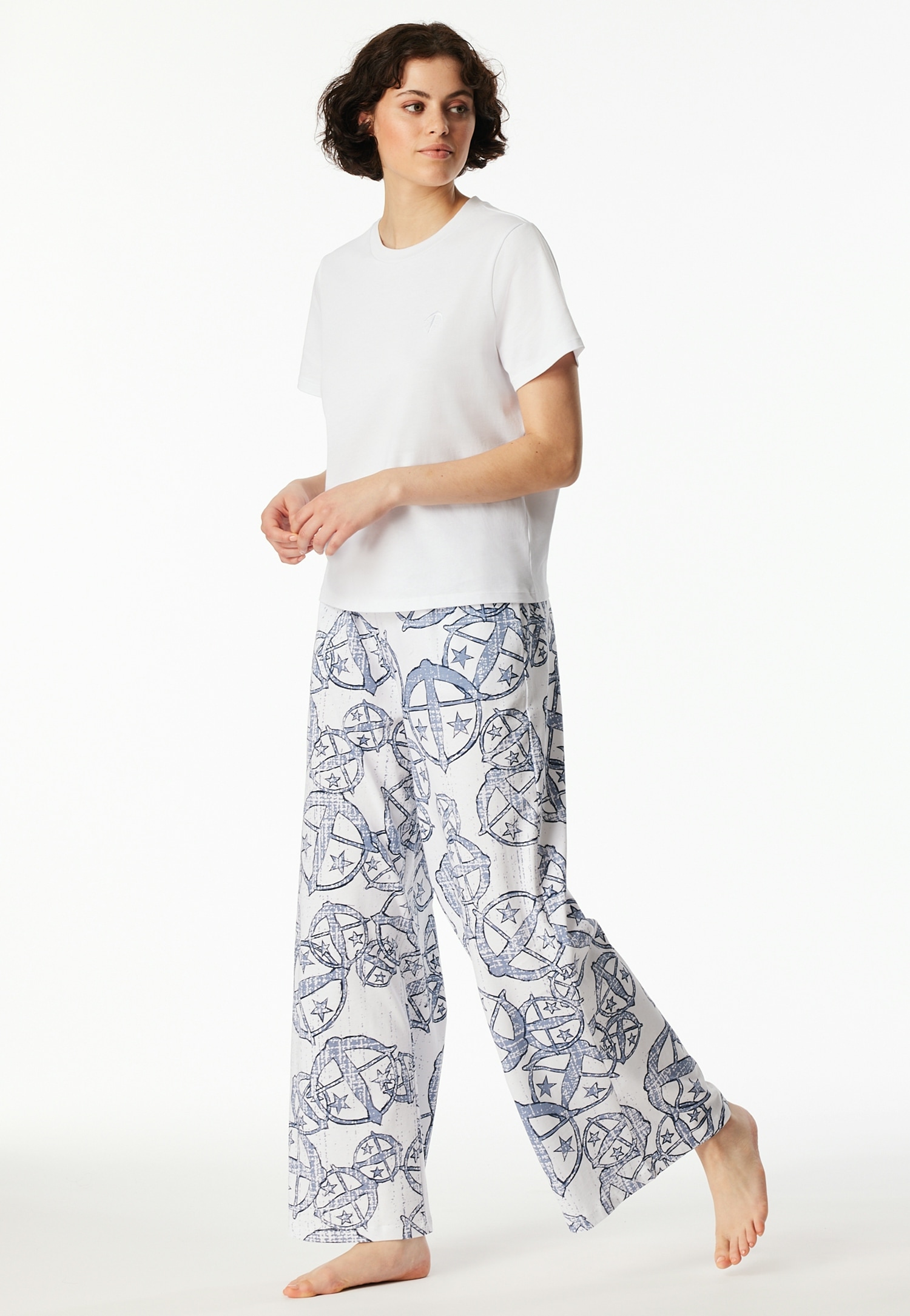 Schiesser Pyjamahose »Mix + Relax«  seitliche Taschen, weites Bein, Baumwolle, Bindekordel
