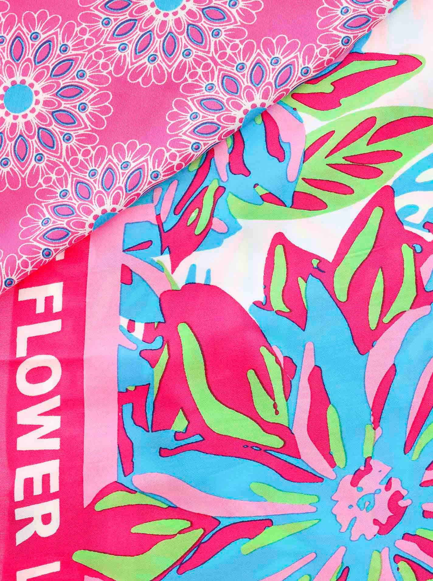 Zwillingsherz Modetuch »"Flower Love"«, mit Tasseln und farbenfrohem Vierecksmuster