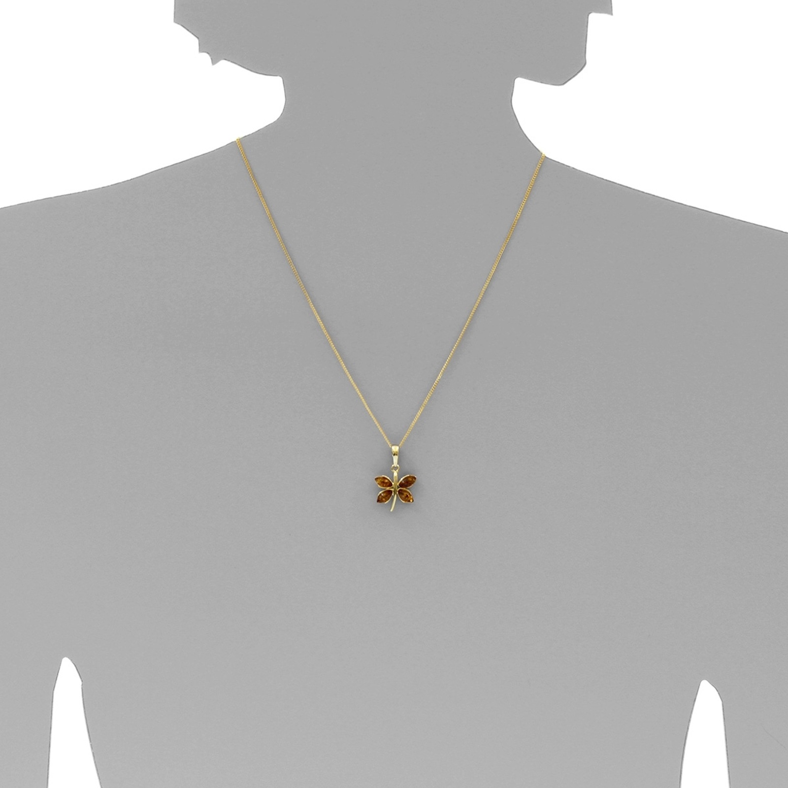 OSTSEE-SCHMUCK Kettenanhänger »- Schmetterling - Silber 925/000, vergoldet - Bernstein«