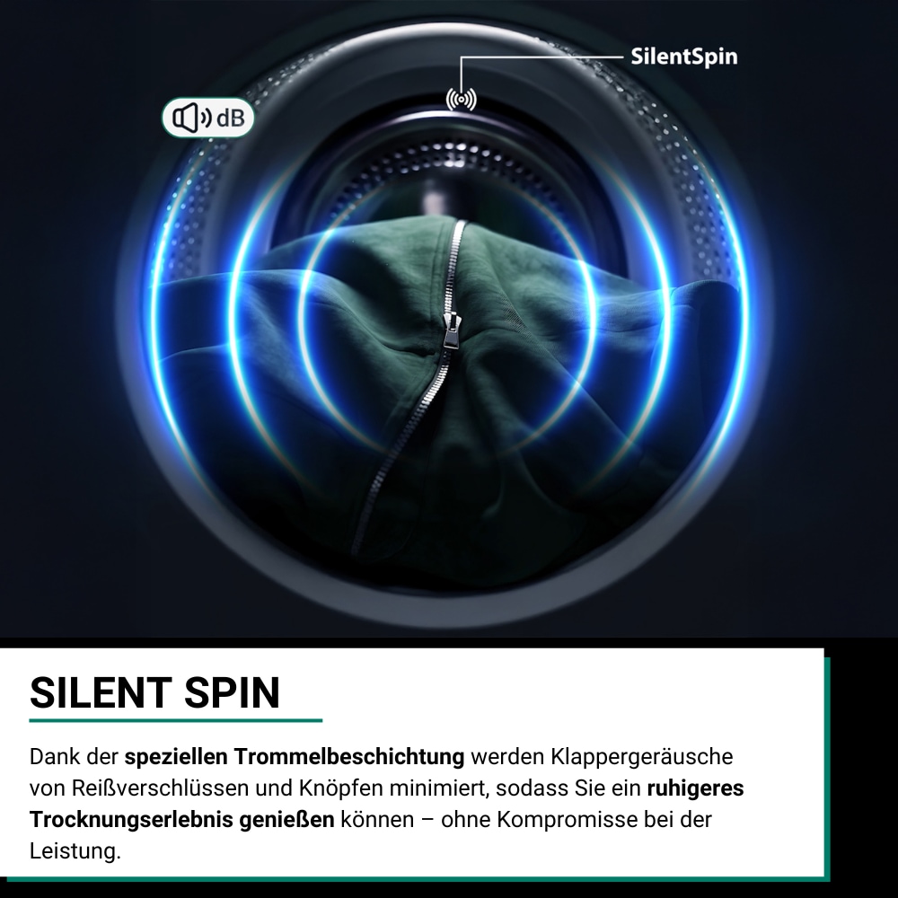 BAUKNECHT Wärmepumpentrockner »BT 95C WBS«, 9 kg, IronEase - Bügelfrei auf Knopfdruck, Silent Spin - leises Trocknen