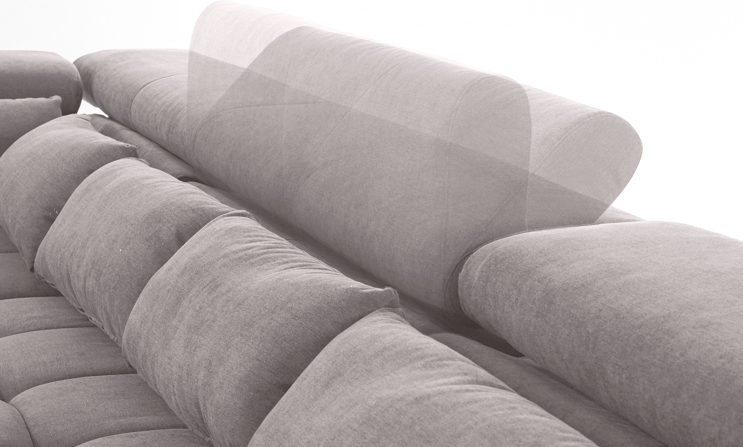COTTA Wohnlandschaft »Orion U-Form«, mit Kopfteilverstellung & 6 Nierenkissen