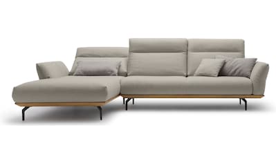 hülsta sofa Ecksofa »hs.460«, Sockel in Nussbaum, Winkelfüße in Umbragrau, Breite 318 cm kaufen