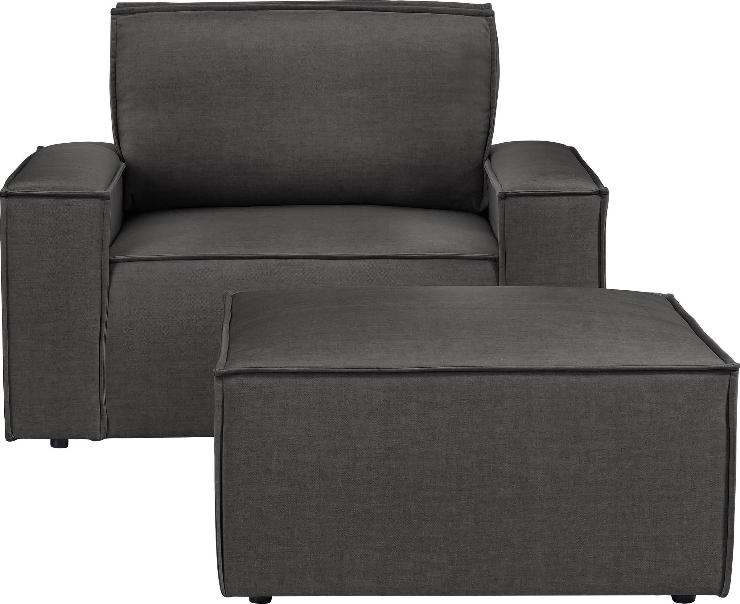 Home affaire Sessel »SHERWOOD« Loveseat und Hocker im Set, passend zur Polster-Serie SHERWOOD