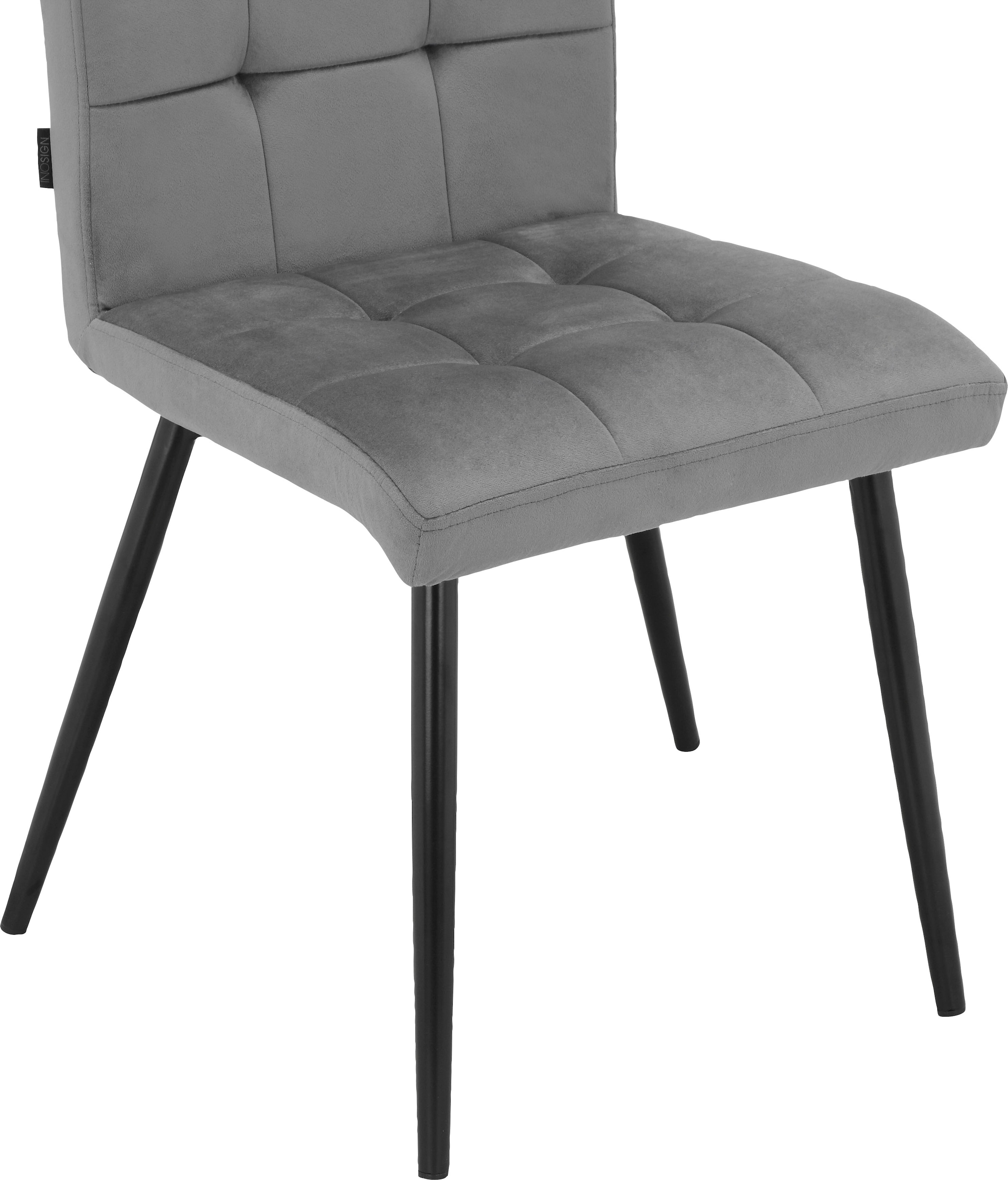INOSIGN Esszimmerstuhl »Kerim«, 2 St., Veloursstoff, im 2er Set erhältlich, mit Sitz und Rücken gepolstert, Sitzhöhe 48 cm