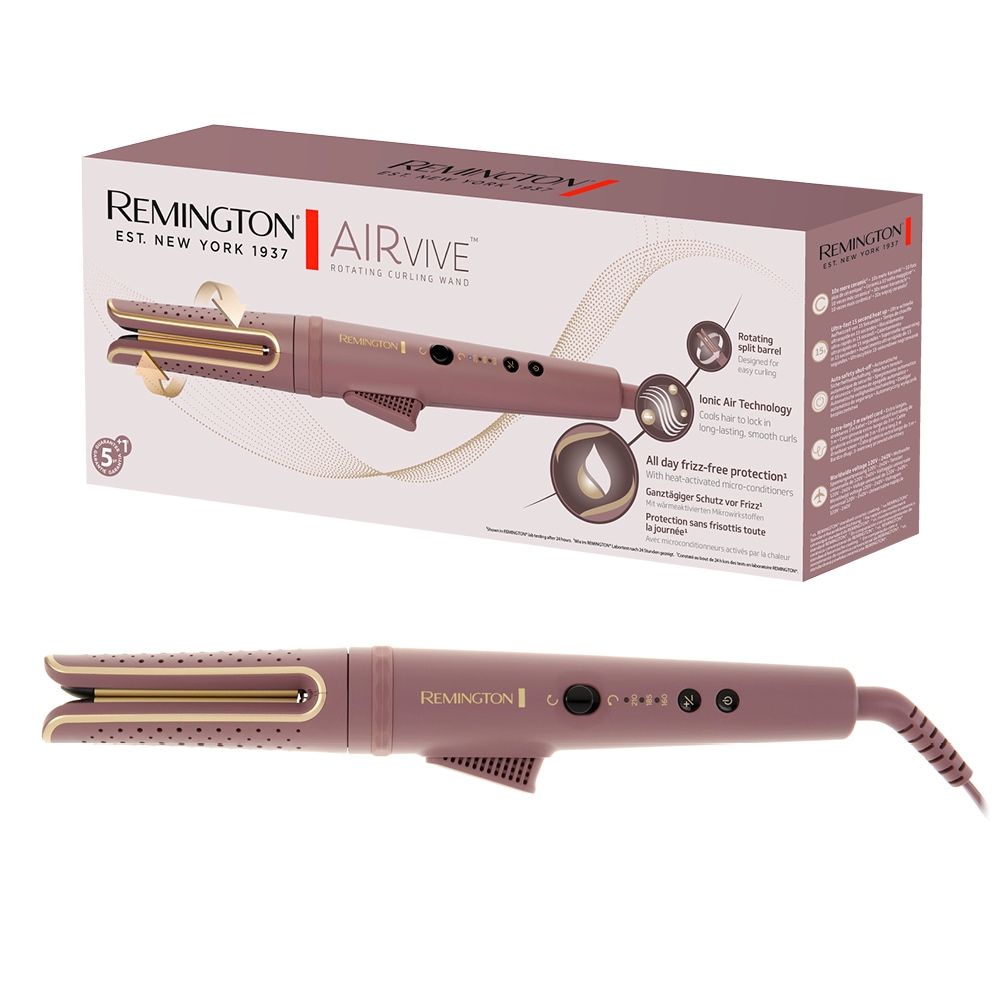 Remington Lockenstab »AIRviveRotierender Lockenstab (CI8930)« Keramik-Beschichtung rotierend, Ionic Air, Anti-Frizz-Mikrowirkstoffe, 160-210°