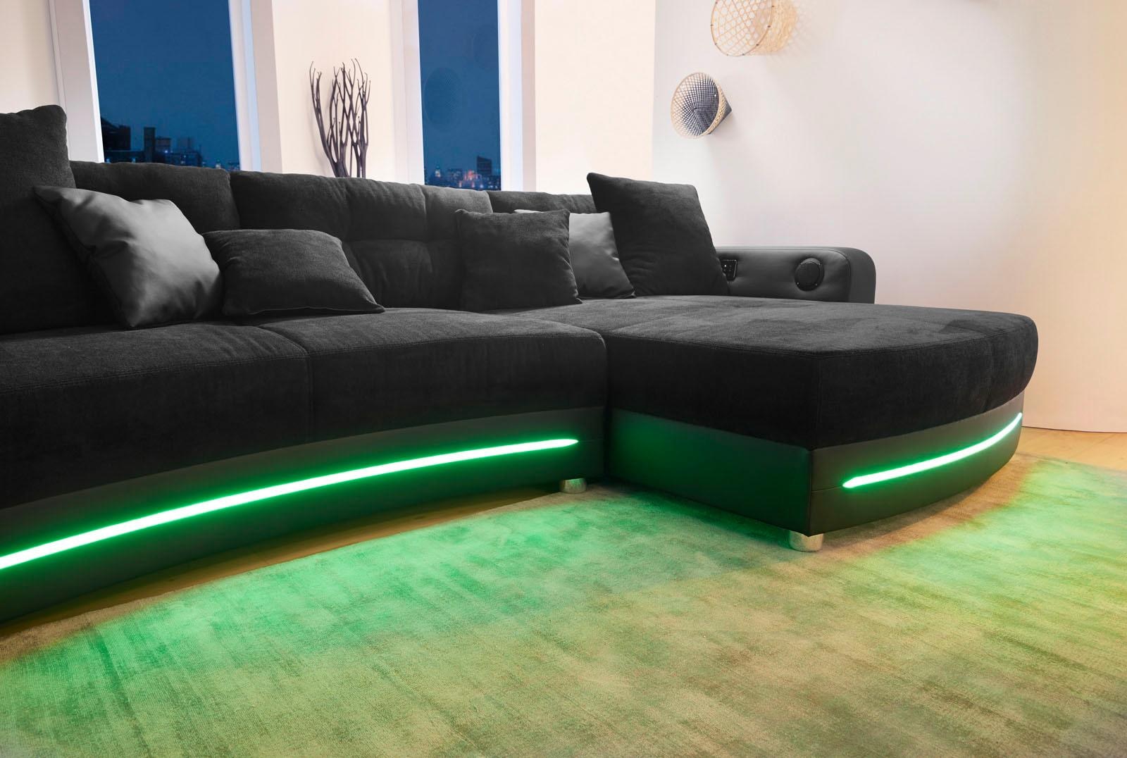 Jockenhöfer Gruppe Ecksofa Laredo, inklusive RGB-LED-Beleuchtung und Bluetooth-Soundsystem