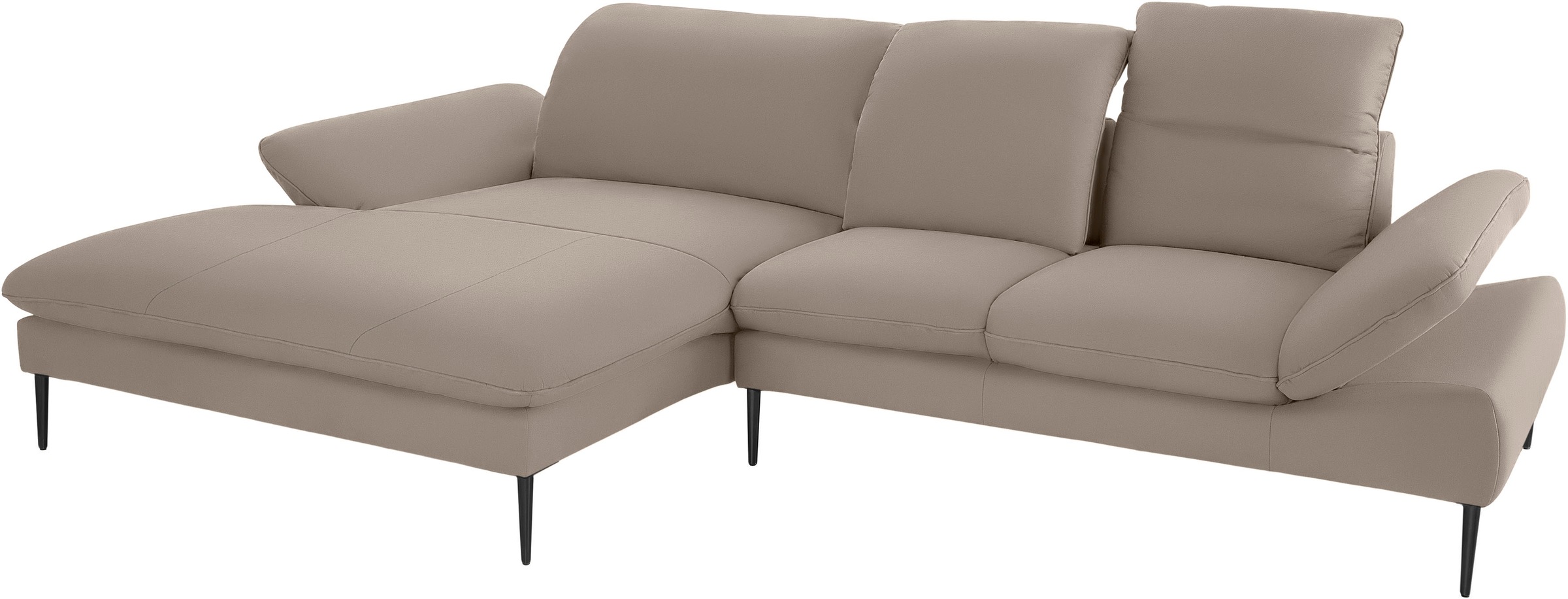 W.SCHILLIG Ecksofa »enjoy&MORE, Designsofa, elegant und bequem, L-Form«, Sitztiefenverstellung, Füße schwarz pulverbeschichtet, Breite 310 cm