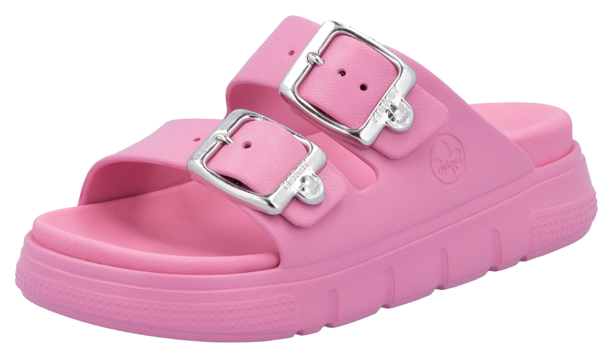 Rieker Pantolette, Plateau, Sommerschuh, Schlappen in Weite G (=weit)