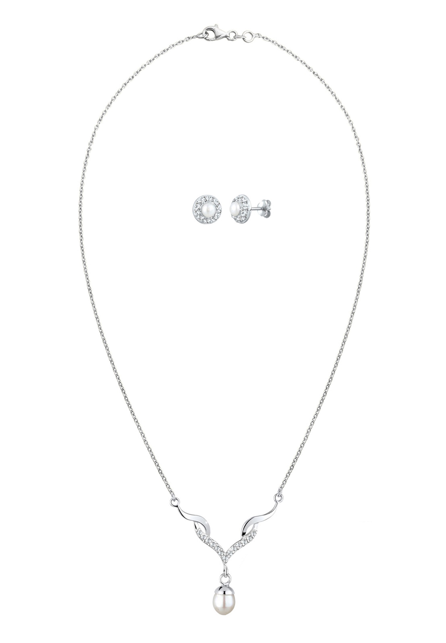 Elli Ohrring und Ketten Set »Schmuckset mit Kristalle und Süßwasserzuchtperle« ()