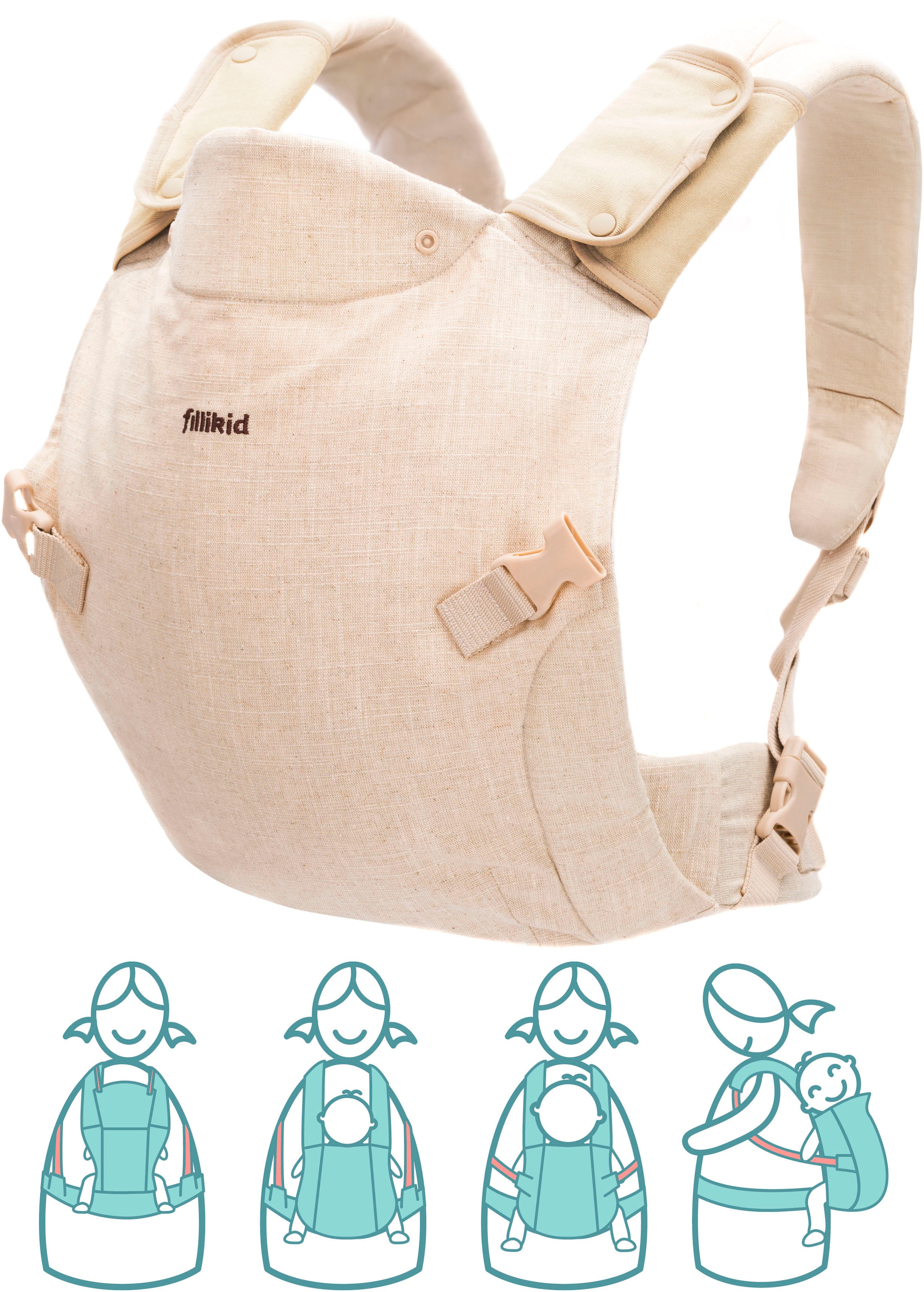 Fillikid Bauchtrage »MC04« bis 20 kg mit abnehmbaren Baumwoll-Spucktücher