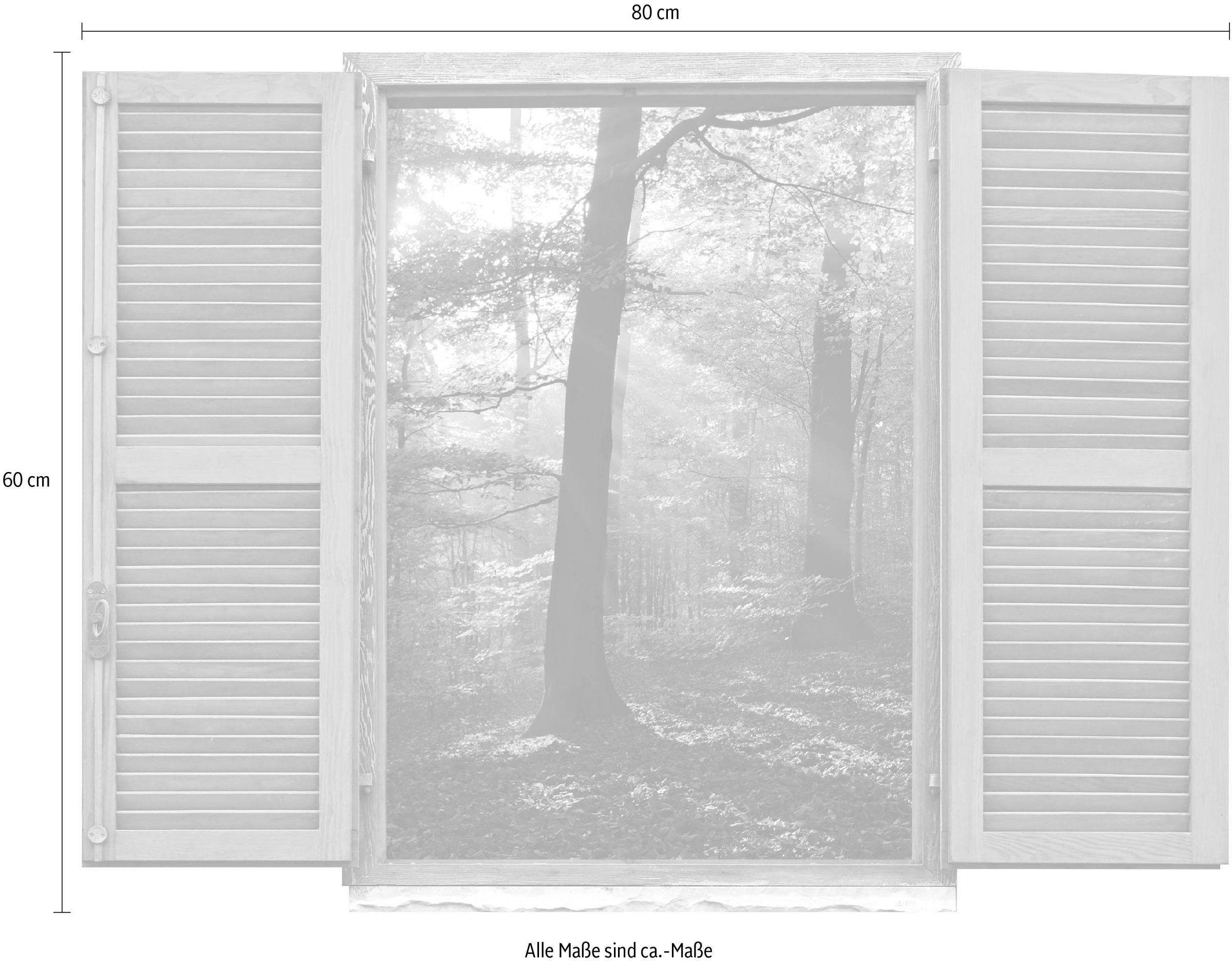 queence Wandtattoo »Wald im Herbst« Wandsticker, Wandbild, selbstklebend, 3D, Fenster