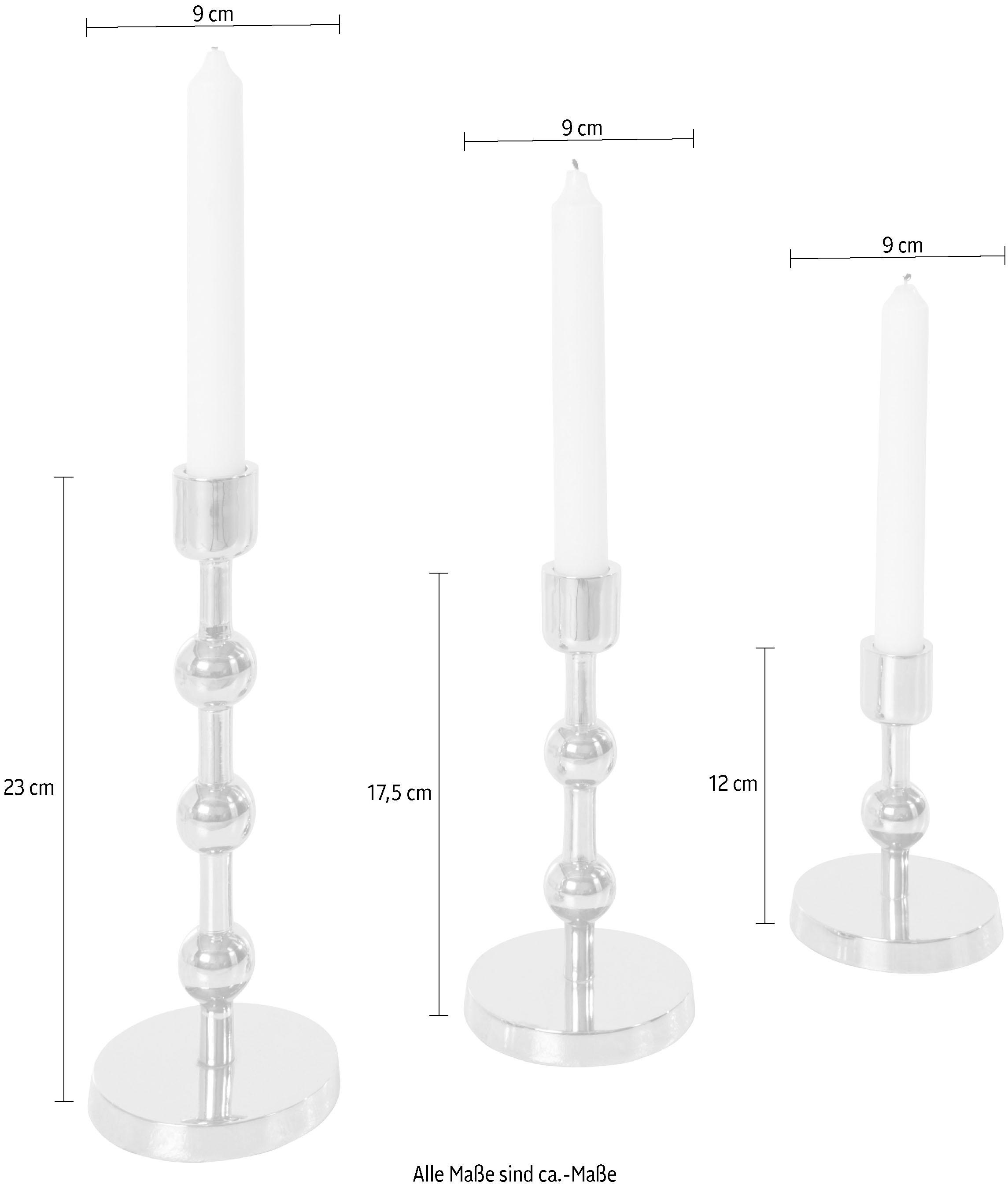 bestellen (Set, Leonique 3 Set aus im Größen Aluminium, bequem handgefertigt, St.), 3 Kerzenständer »Elliose«,