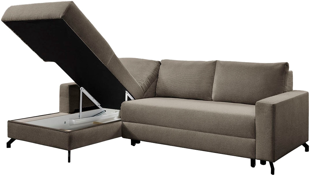 exxpo - sofa fashion Ecksofa »Quattro L-Form, B/T: 247/162 cm«, wahlweise mit Bettfunktion, Bettkasten