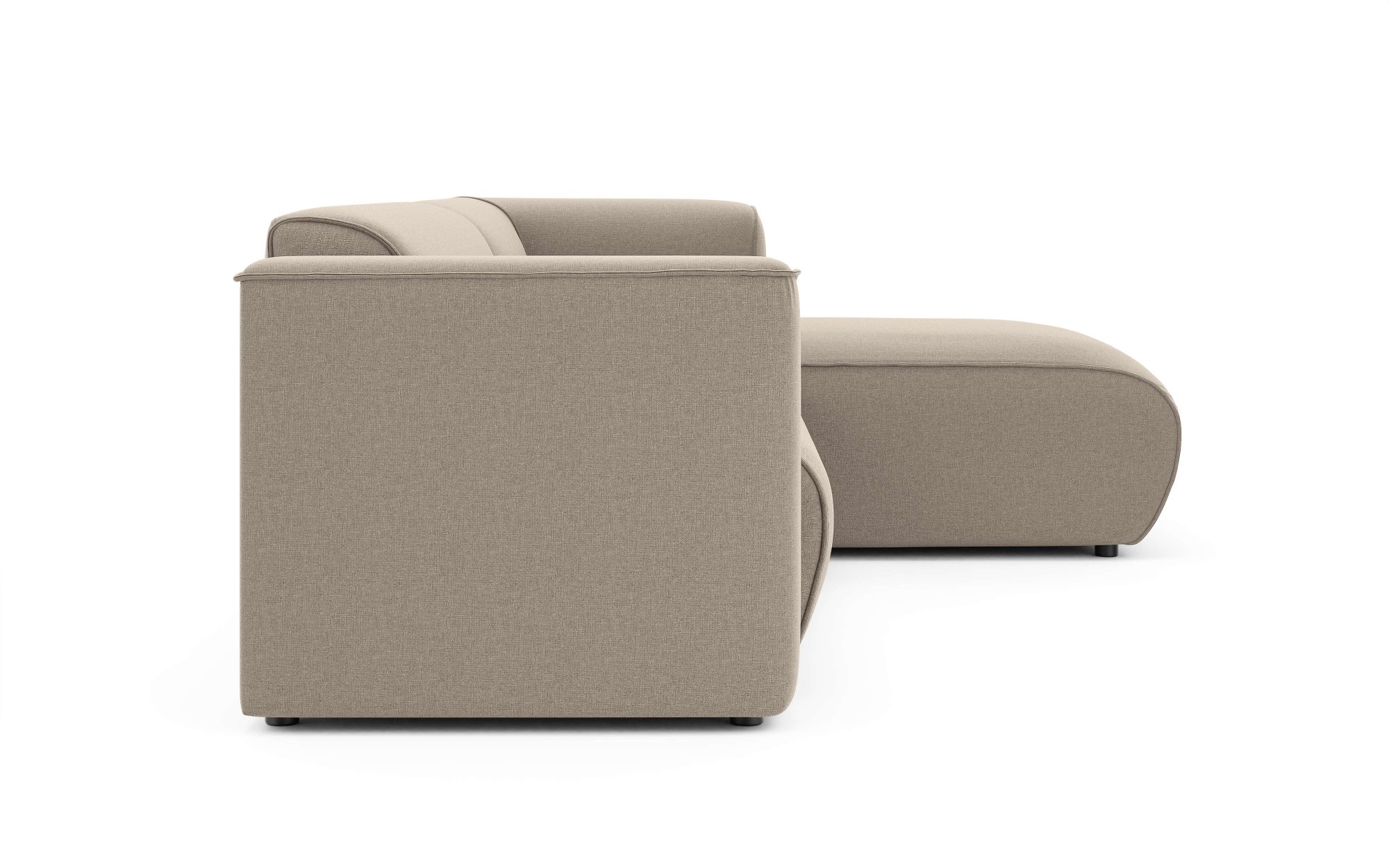 INOSIGN Ecksofa »MERID L-Form (257 cm), zeitlos & stilvolles Design,«, Aufwendig gepolstert, in Cord, Chenille und Struktur