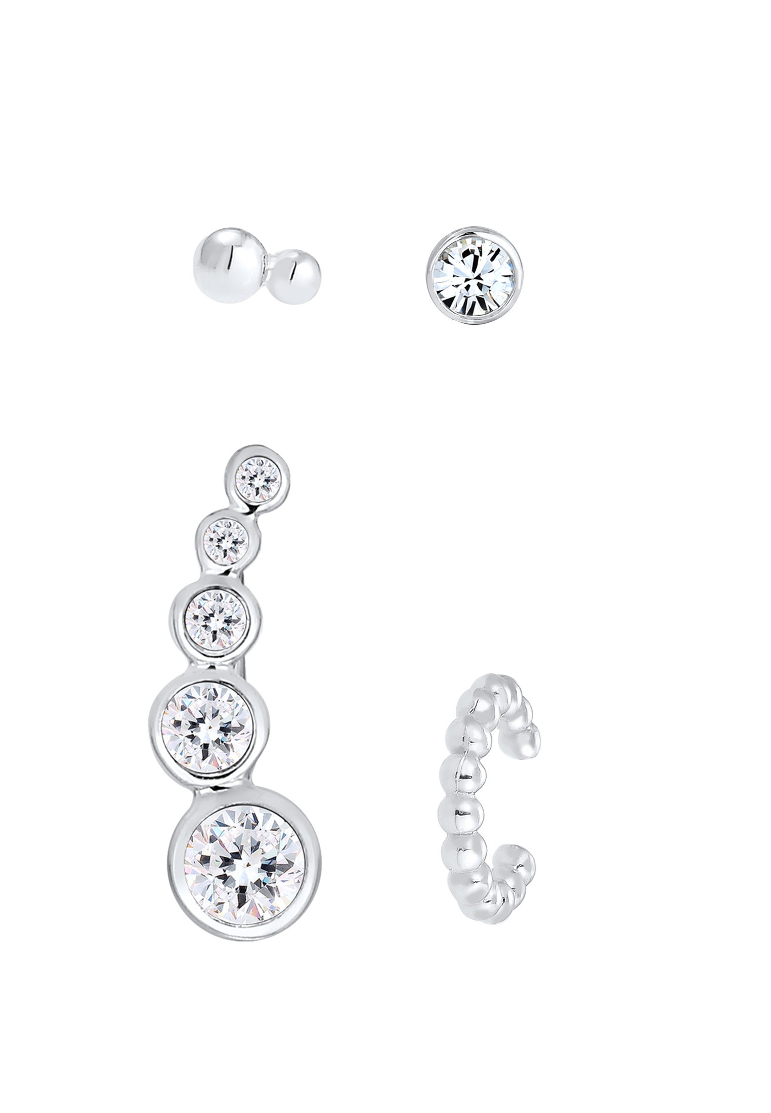 Elli Ohrstecker-Set »Ohrringe Set Kugel Kristalle 925 Silber«