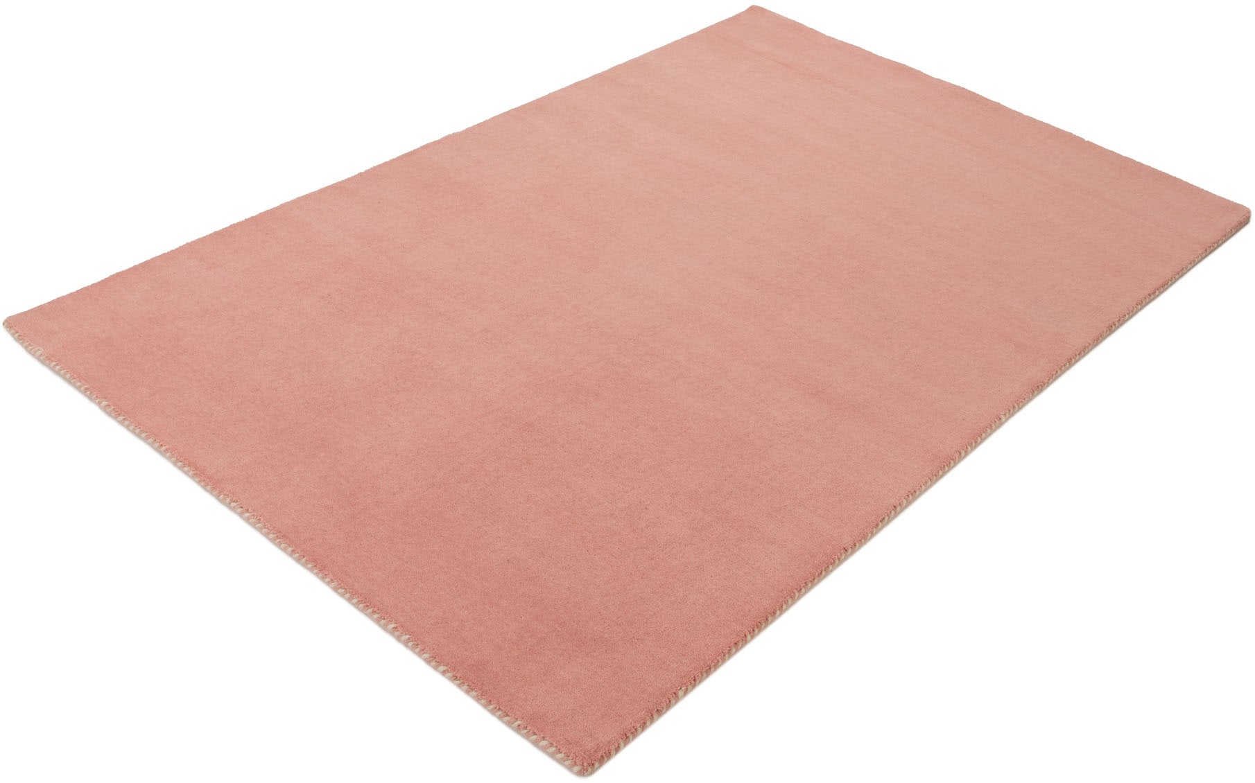 carpetfine Wollteppich »Gabbeh Lola Uni«, rechteckig, 14 mm Höhe, mit natürlichem Pflanzenmaterial von Hand gewebt, auch in Rund