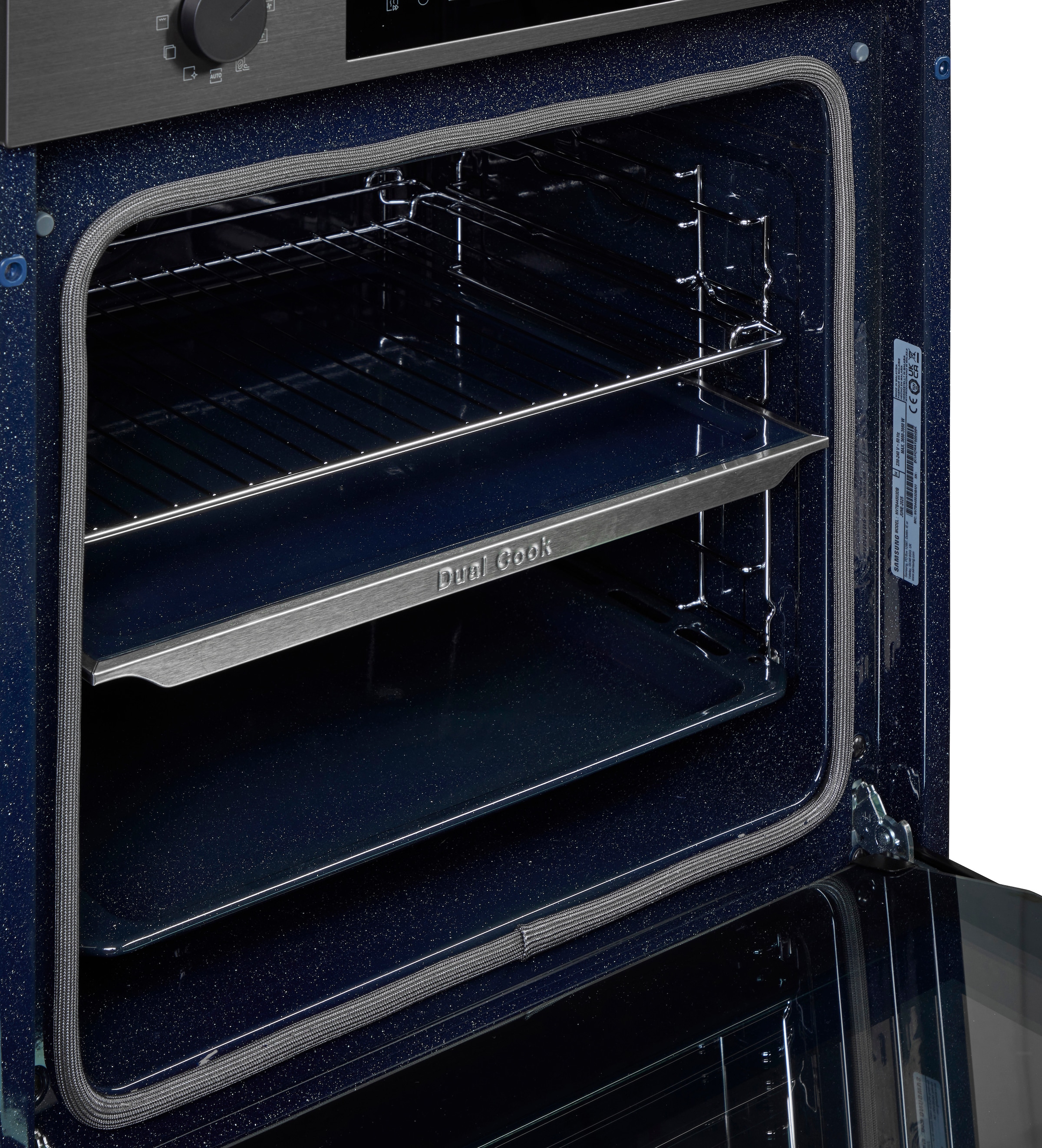 Samsung Pyrolyse Backofen Serie 4 »NV7B44503DB«, Pyrolyse-Selbstreinigung, Dual Cook – Ein Ofen. Zwei Garräume. Maximale Flexibilität.