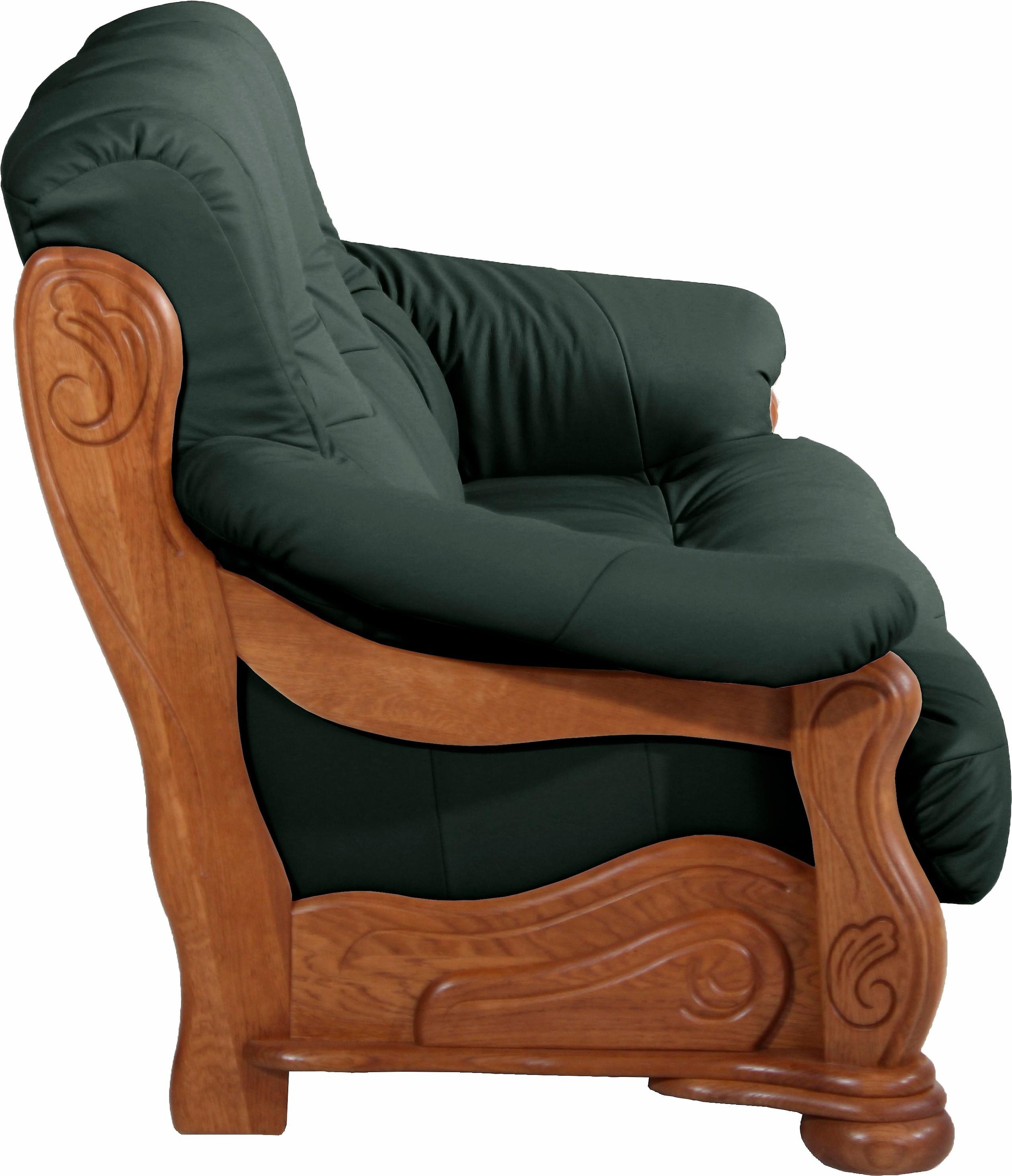 Max Winzer® 3-Sitzer »Texas mit aufwendig gefrästen Ornamenten im Eichenholzgestell«, bequemer Retro Klassiker, kompakte Stellmaße, Breite 202 cm