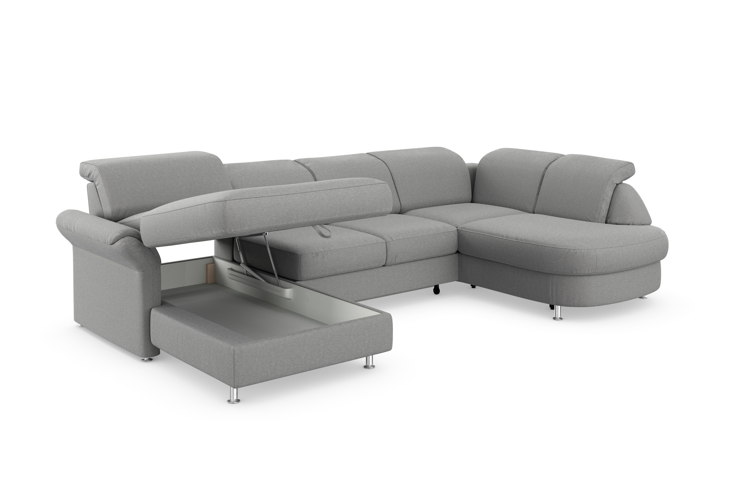 sit&more Wohnlandschaft »Apulia U-Form«, wahlweise Bettfunktion, Bettkasten und Kopf- und Armteilverstellung