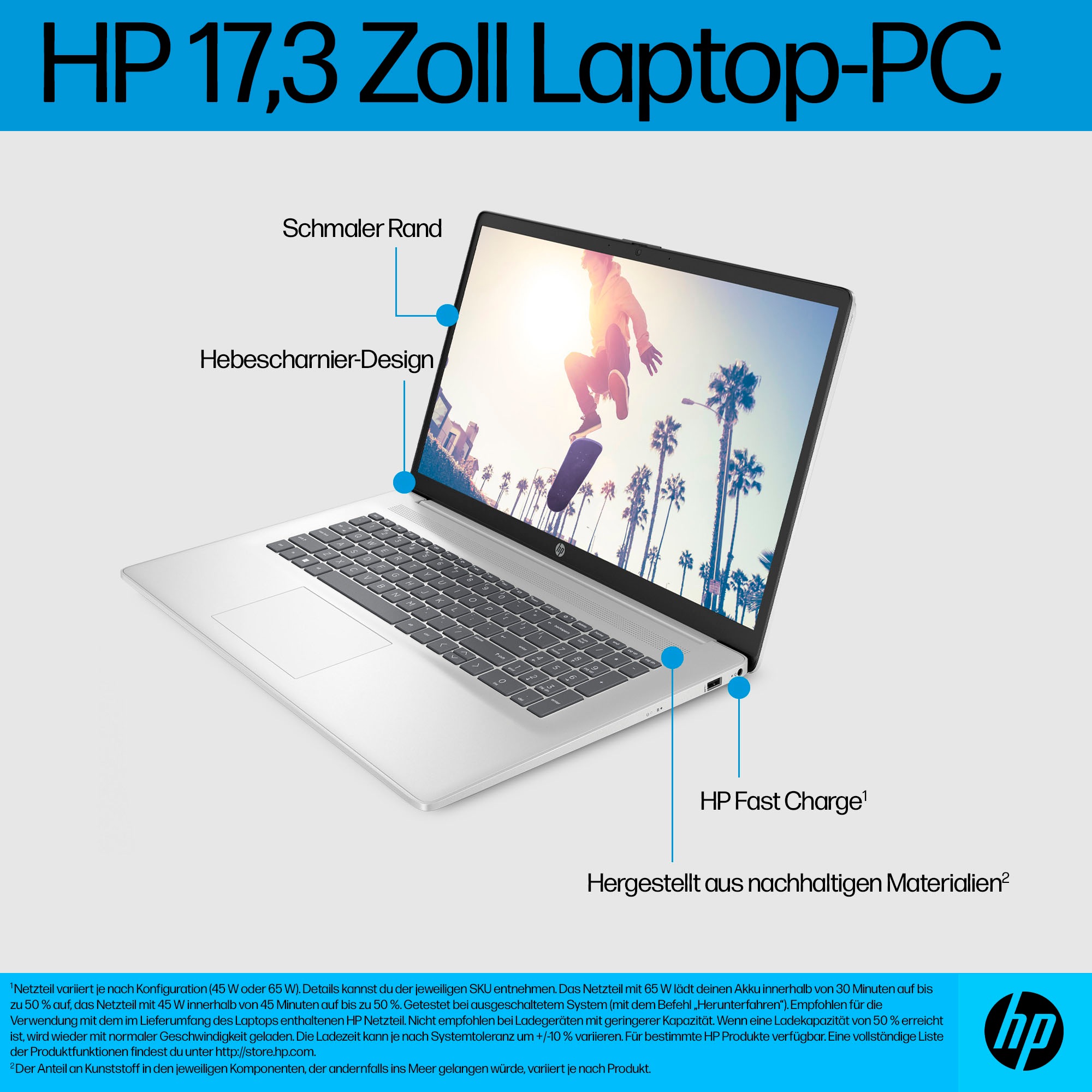 HP Notebook »17-cn3676ng« 43,9 cm / 17,3 ″ Intel Core i7 Iris Xe Graphics 1.000 GB SSD