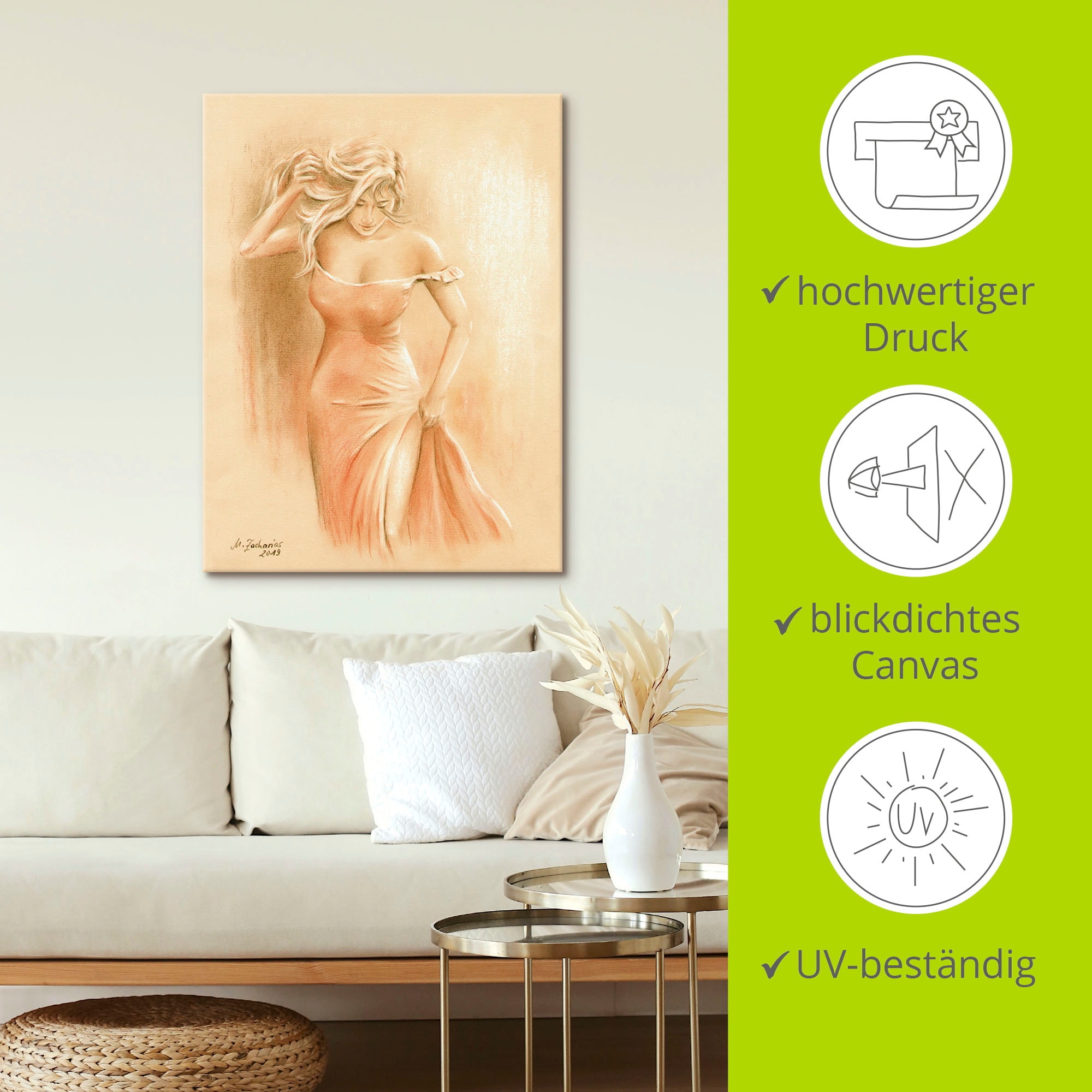 Artland Wandbild »Kurviges Model«, Erotische Bilder, (1 St.), als Leinwandbild, Poster in verschied. Größen