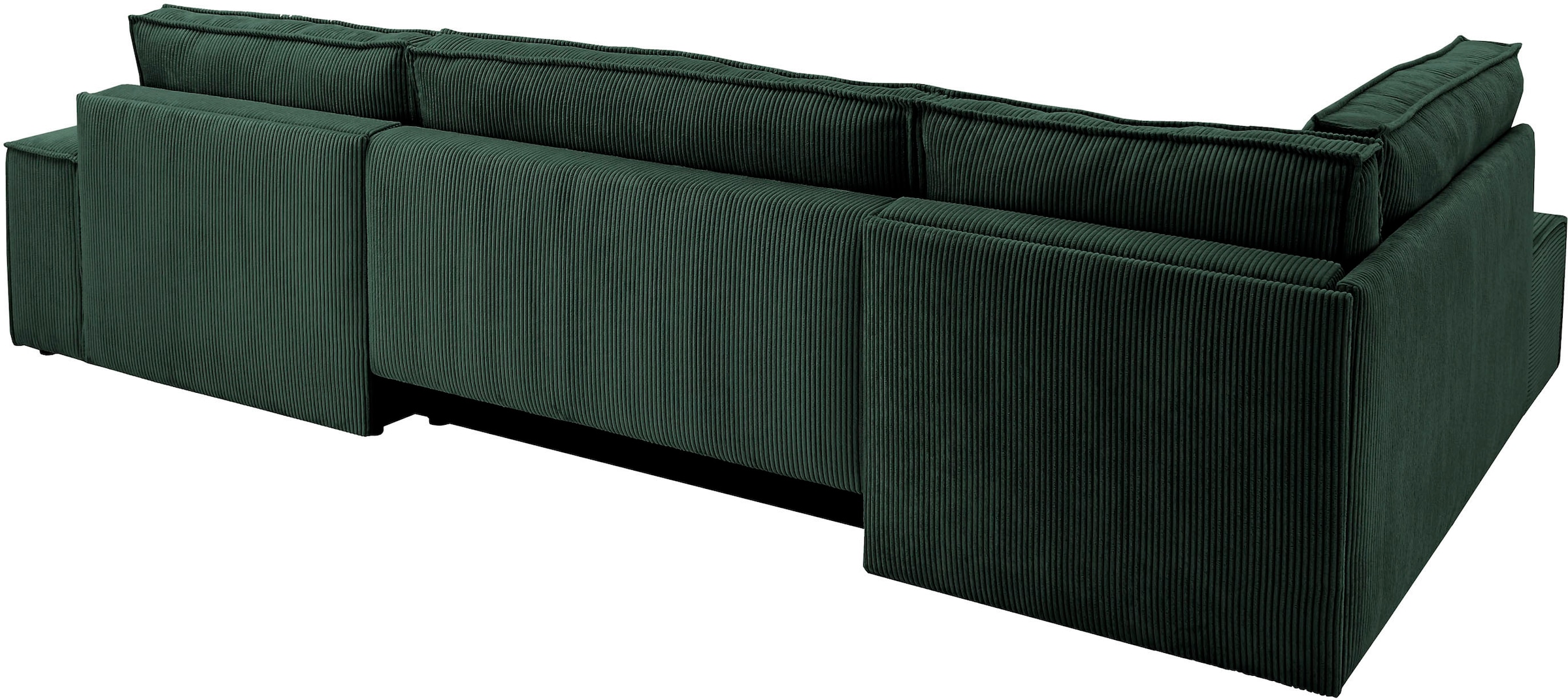 Home affaire Wohnlandschaft »SHERWOOD 329 cm, U-Form, Schlafsofa,«, Schlaffunktion m. Bettkasten (194x139 cm), Cord, Vintage, Samtvelours