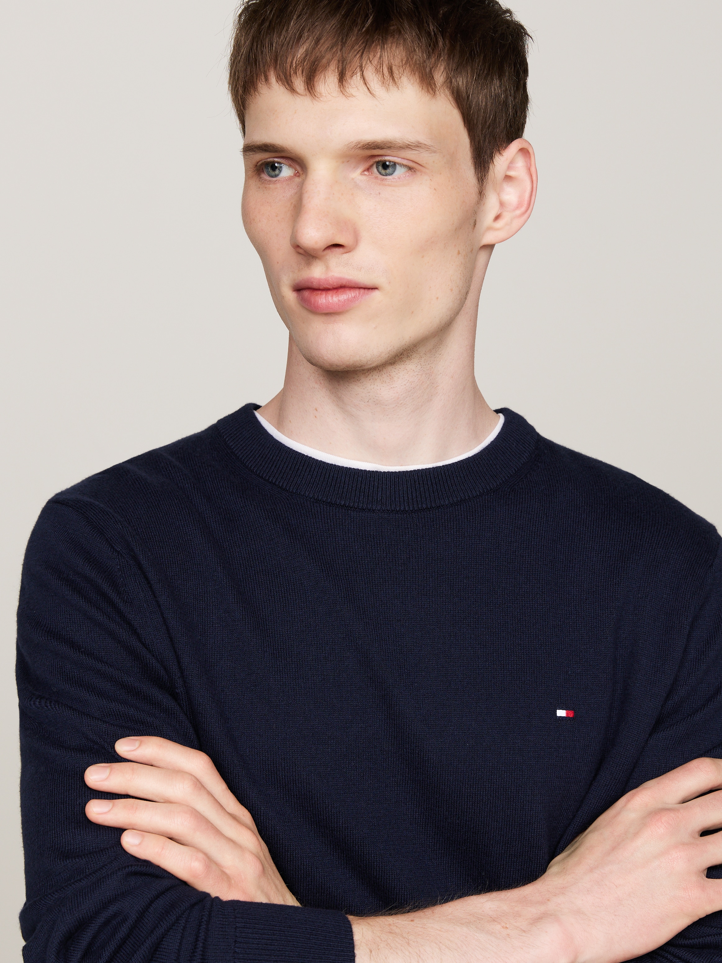 Tommy Hilfiger Rundhalspullover »PIMA ORG CTN CASHMERE CREW NECK«