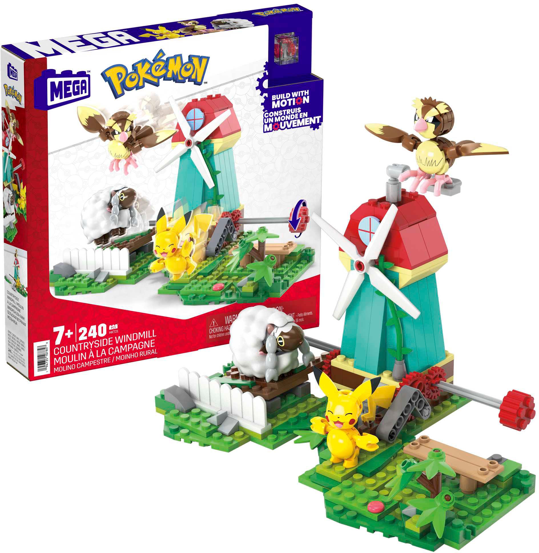 MEGA Spielbausteine »MEGA Pokémon, Windmühlen-Farm mit Pickachu«, (240 St.)