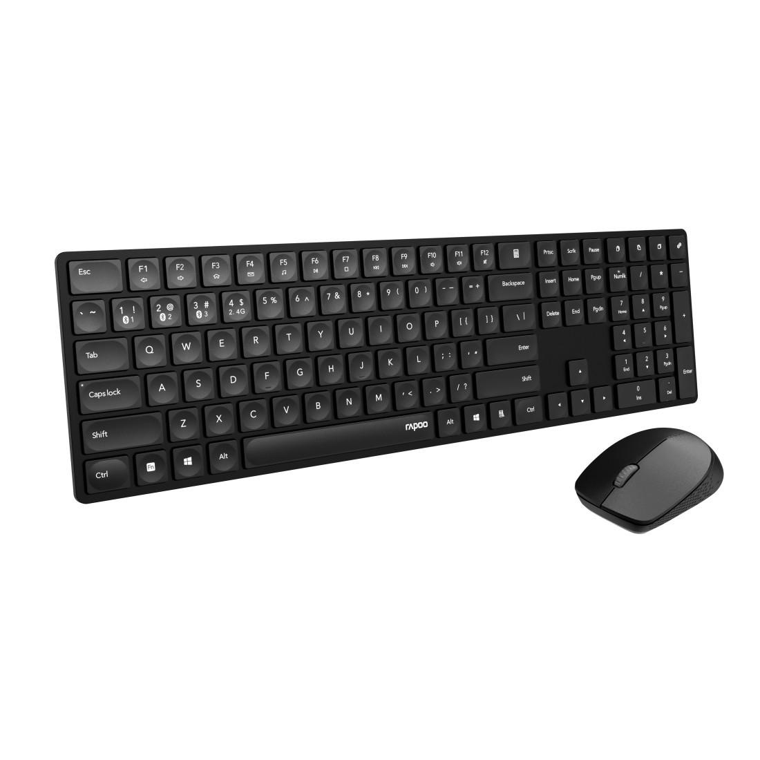 Rapoo Tastatur- und Maus-Set »8020M, Kabelloses Multi-Mode-Deskset, QWERTZ«, 2.4 GHz