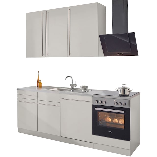 wiho Küchen Küchenzeile »Chicago«, mit E-Geräten, Breite 220 cm bequem  bestellen