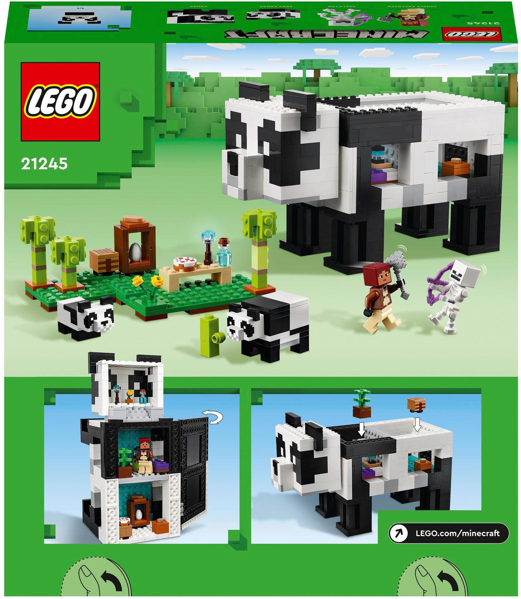 LEGO® Konstruktionsspielsteine »Das Pandahaus (21245), LEGO® Minecraft«, (553 St.), Made in Europe