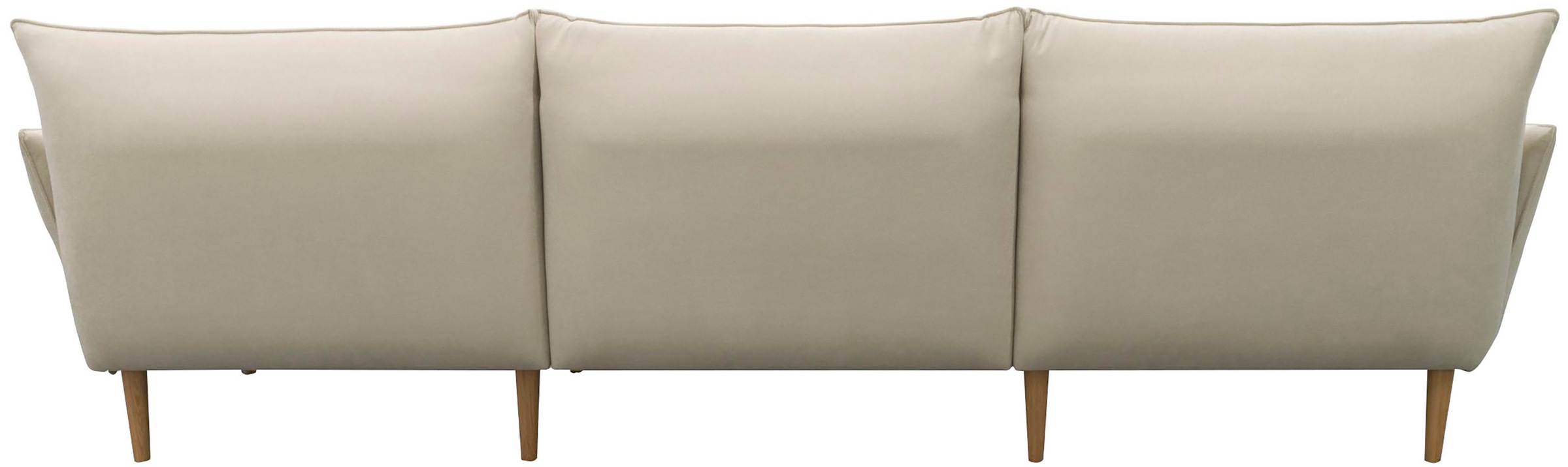 DOMO collection Ecksofa »Leuven modern mit schmalen Armlehnen, Breite 282 cm, L-Form« angenehm feste Polsterung, bodenfrei, 19 cm hohe Holzfüße