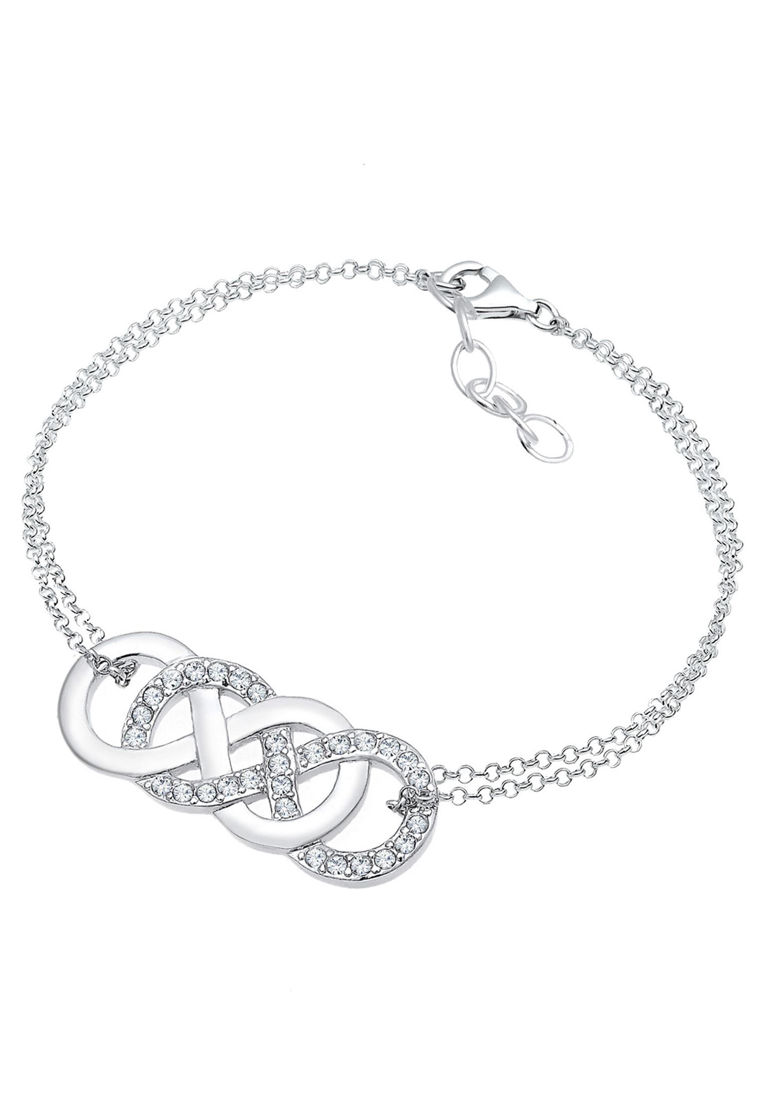 Elli Armkette »Armband Infinity Liebe Kristalle 925 Silber«