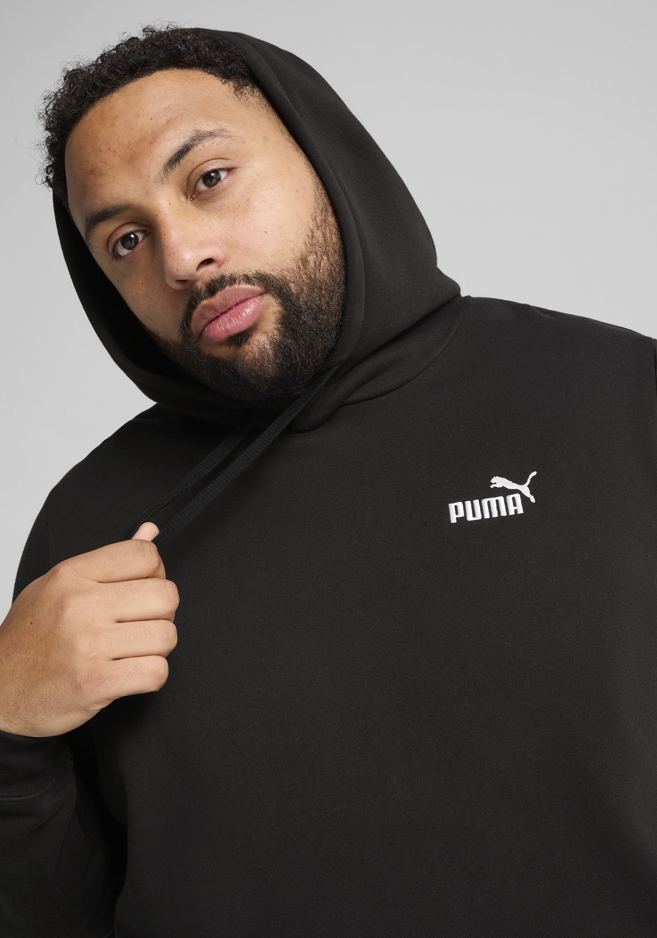 PUMA Kapuzensweatshirt »ESS SMALL NO 1 LOGO HOODIE FL«, mit verstellbarer Kapuze, mit gerippten Bündchen und Saum
