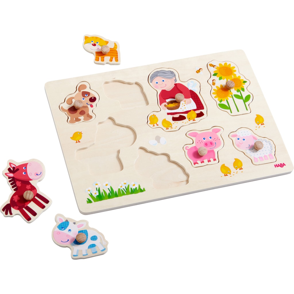 Haba Steckpuzzle »Oma Lenis Tiere«, (8 tlg.)