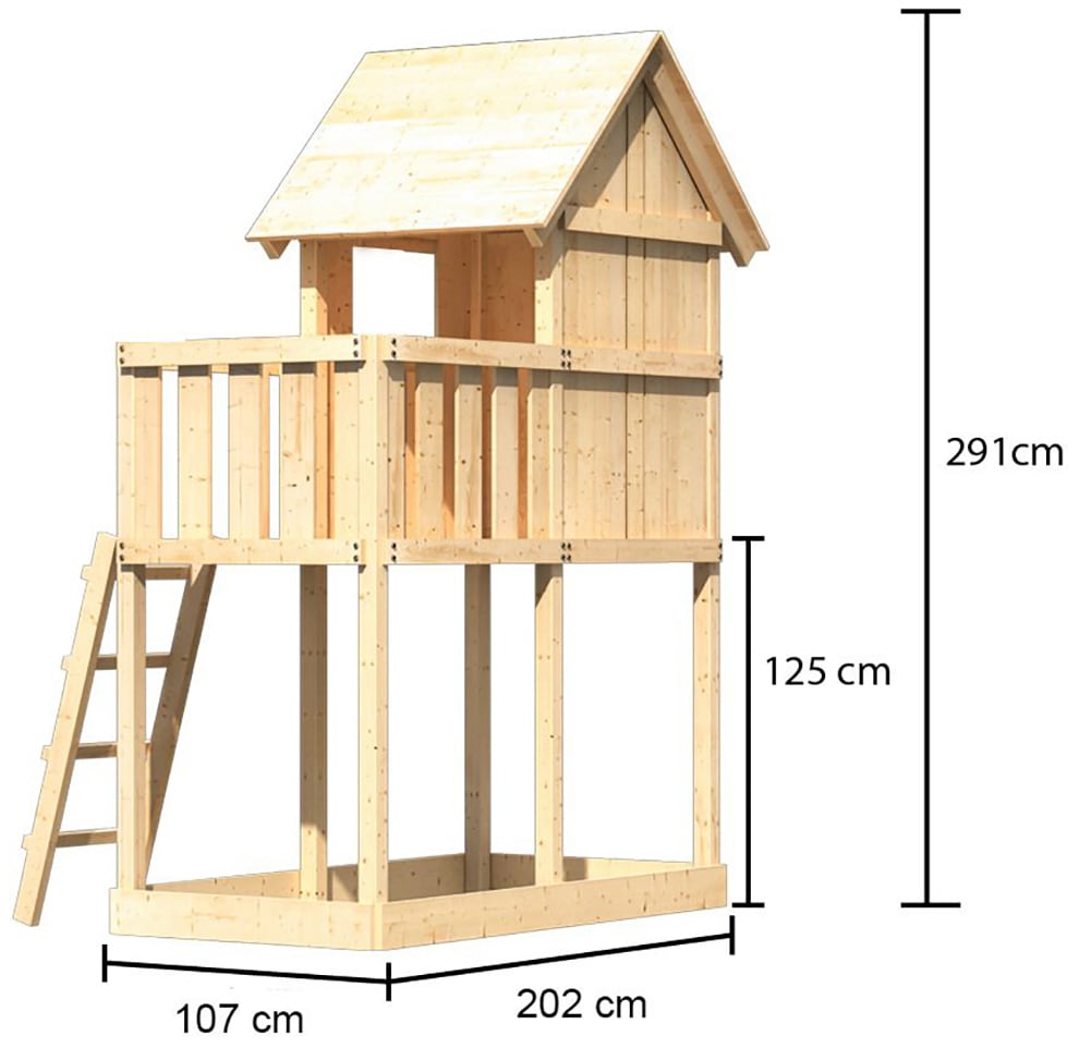 KONIFERA Spielturm »Finni«, BxTxH: 107x202x291 cm, mit Sandkasten
