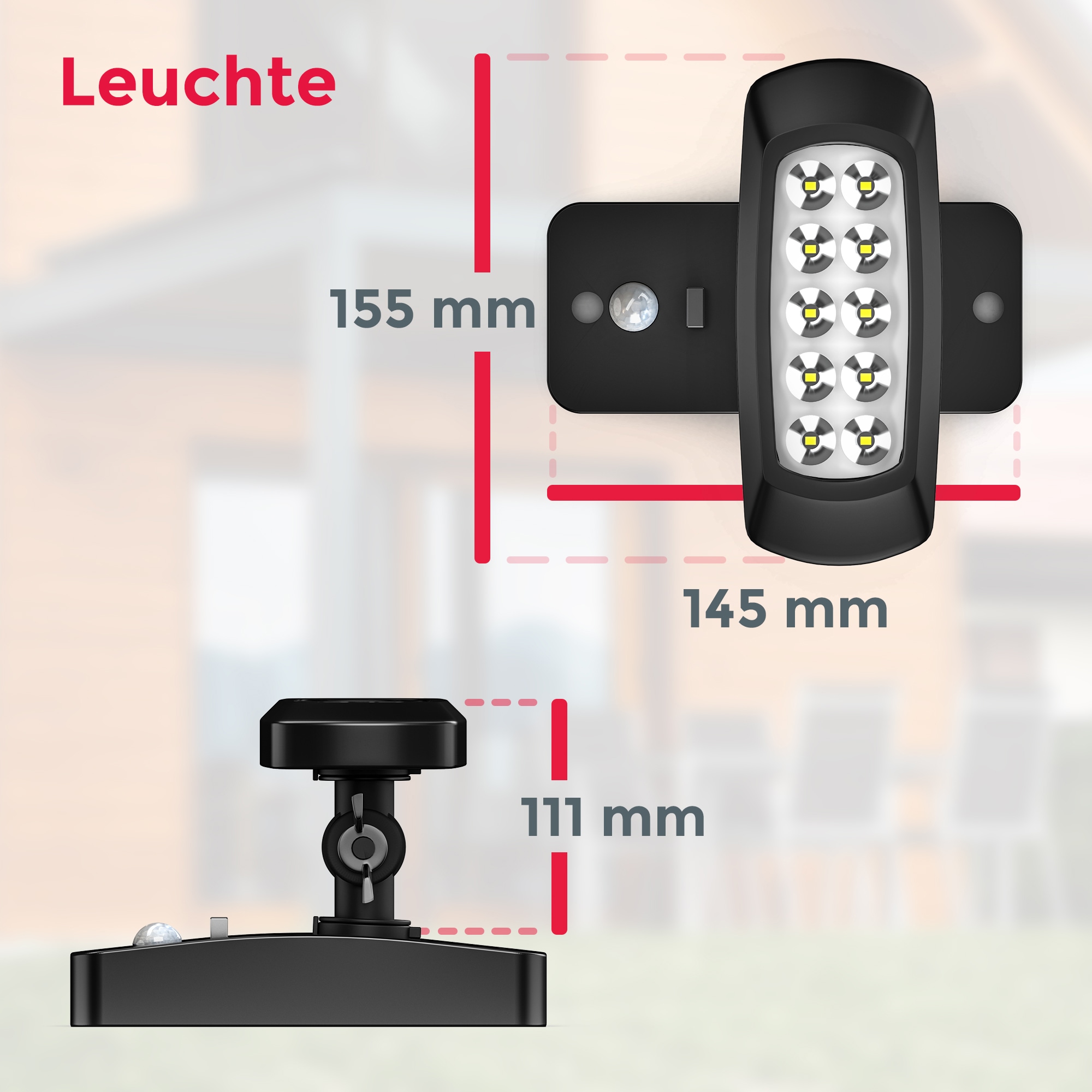 B.K.Licht Solar LED Außen-Wandleuchte, schwarz, inkl. LED Platine, 15 Lumen (bei Dauerlicht), 50 Lumen (bei Aktivierung für 30sec.) 6.500 Kelvin