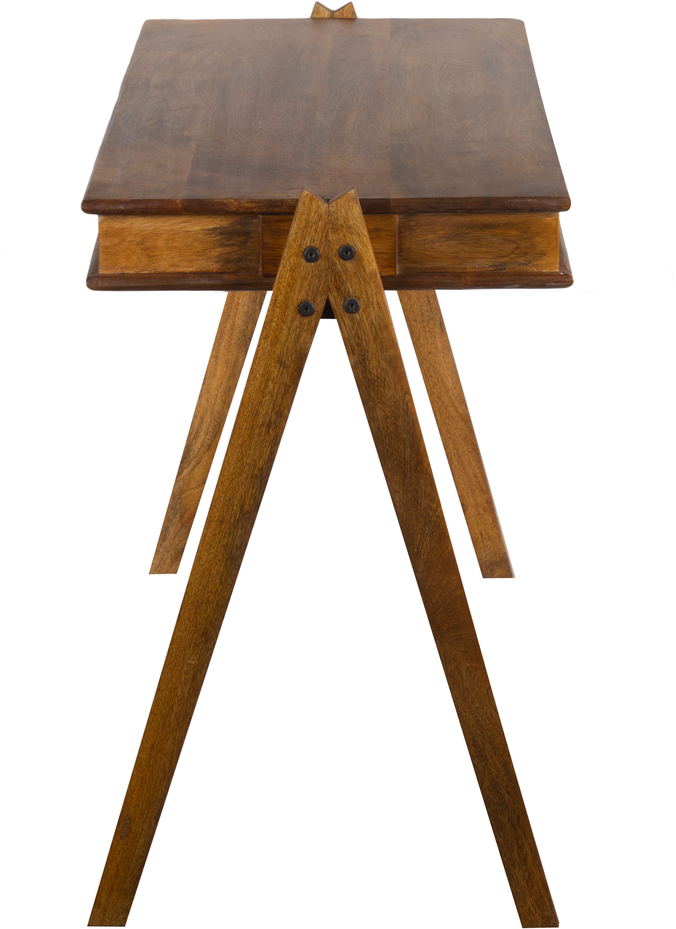 WOOOD Schreibtisch »Compartment aus Akazienholz mit drei offenen Fächern 120x50x78 cm« Tragkraft Blatt 25 kg, einfach zu montieren, sichtbare Maserung