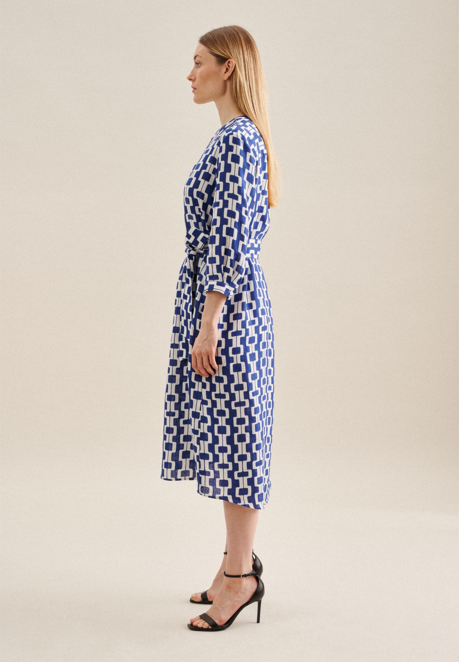 seidensticker Sommerkleid »Schwarze Rose« 3/4-Arm Kragen Druck