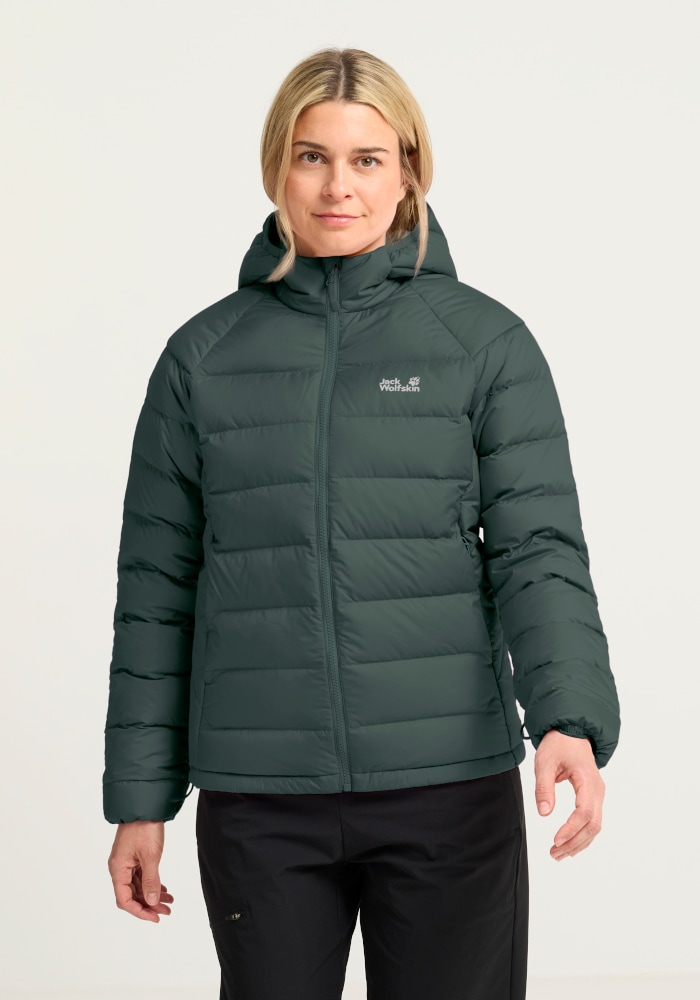 Jack Wolfskin Daunenjacke »WILD PASS DOWN HOODY W RDS« mit Kapuze mit Kapuze, warm gefüttert, wind- und wasserabweisend, leicht