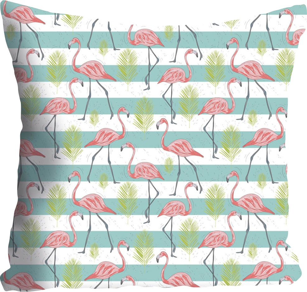 queence Dekokissen »Corinna« mit Flamingos, Kissenhülle ohne Füllung, 1 Stück