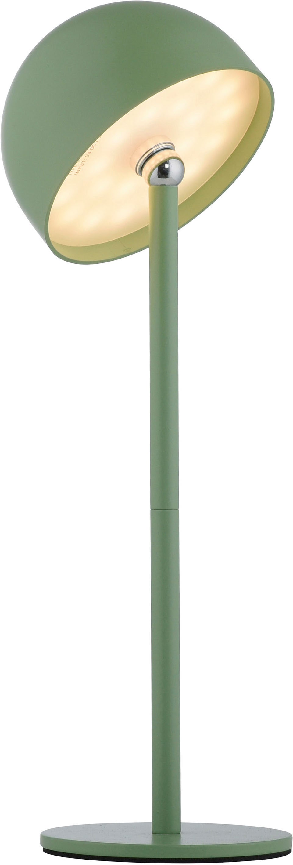 OTTO home Tischleuchte »Akku Tischlampe Gerrin Indoor Outdoor, magnetischer Flaschenaufsatz« LED-Board Warmweiß Pilzlampe Flaschenaufsatz, Regulierung der Lichtstärke, Pilz, Lampe