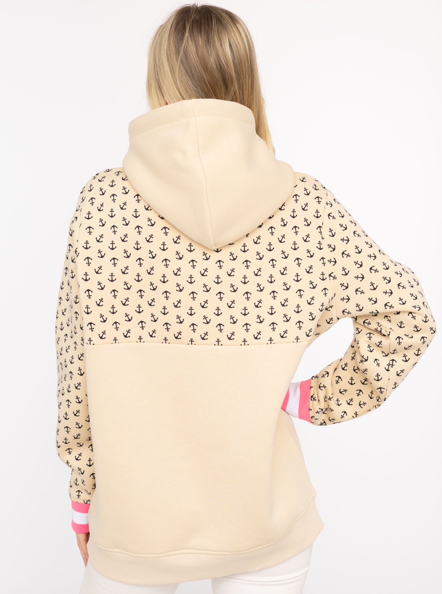 Zwillingsherz Hoodie »"Kleine Anker"«, mit kleinen Ankern und gestreiften Bündchen