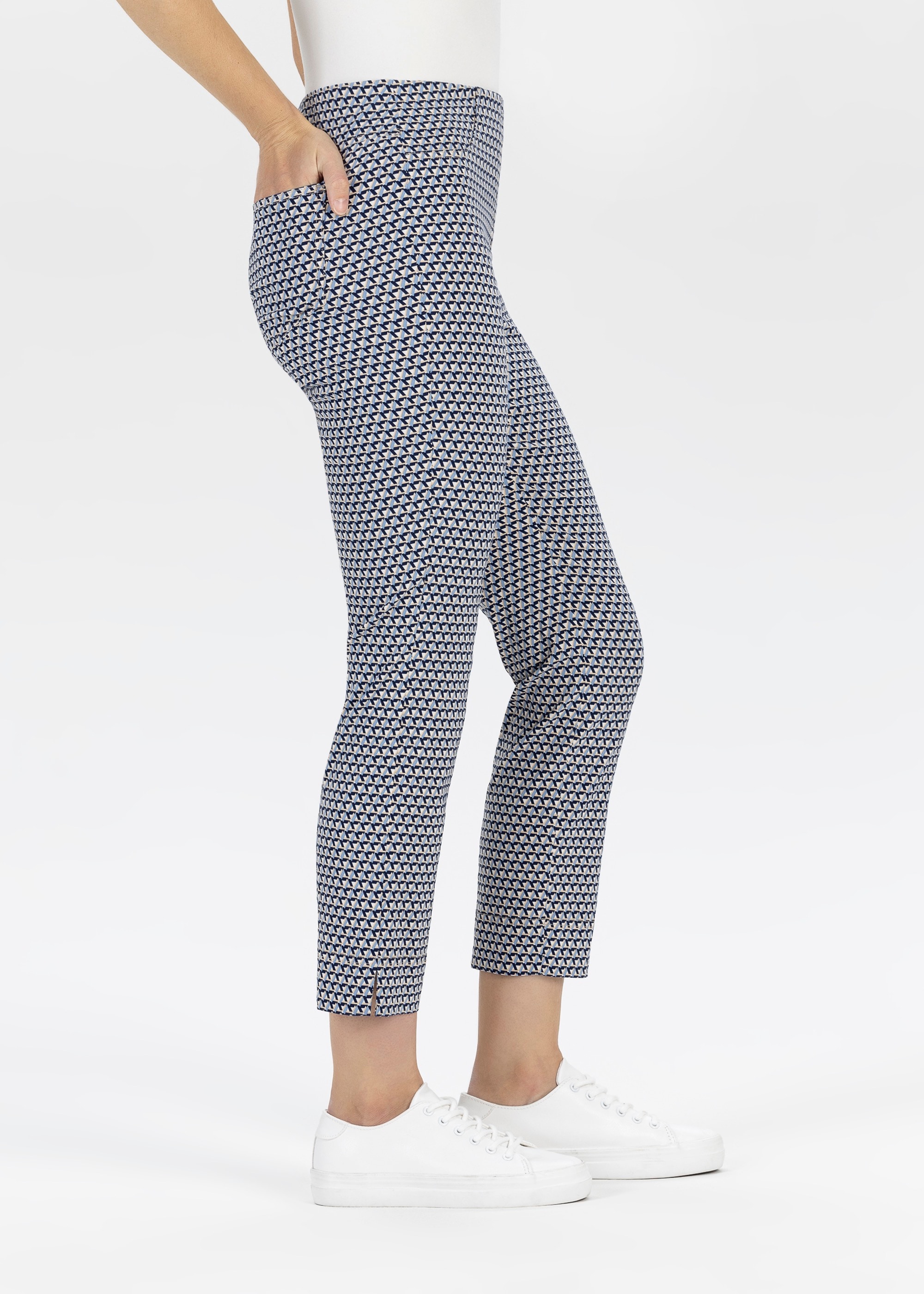 Stehmann 3/4-Hose, mit Minial-Muster