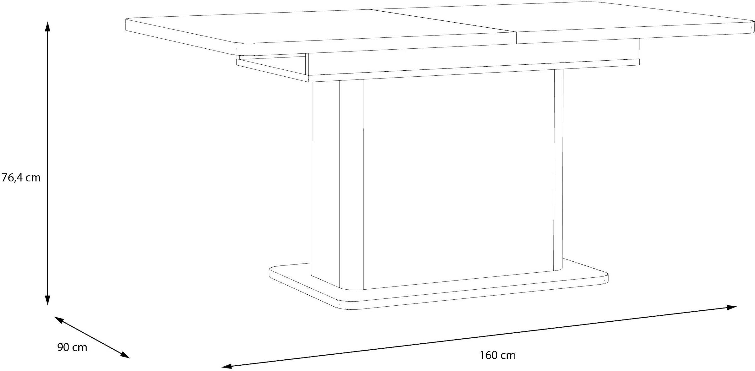 FORTE Esstisch »Lacetti« Einfacher Auszug auf 2,00 mtr.