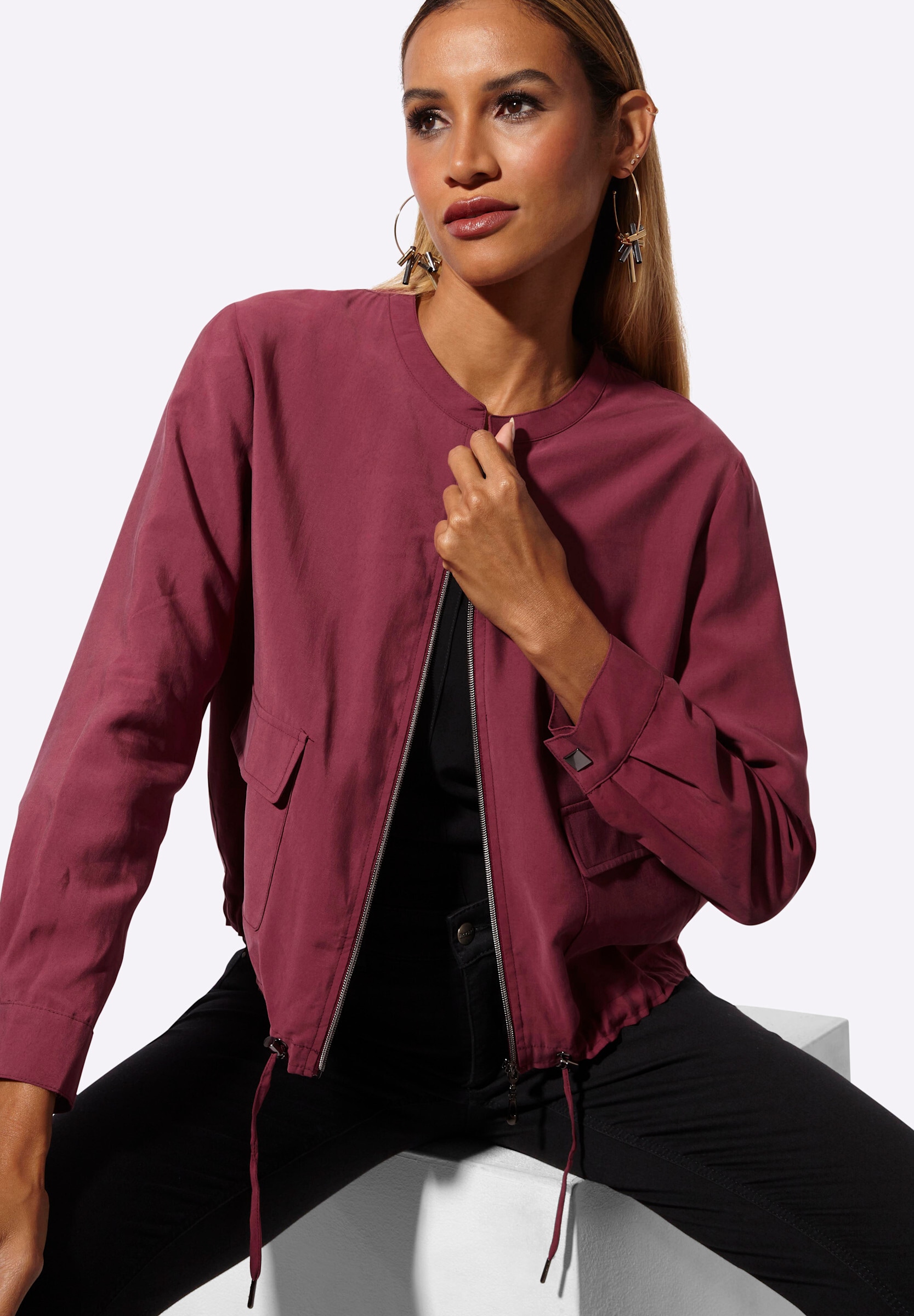 creation L Blusenblazer »Modal-Blouson Blouson mit Tunnelzug«