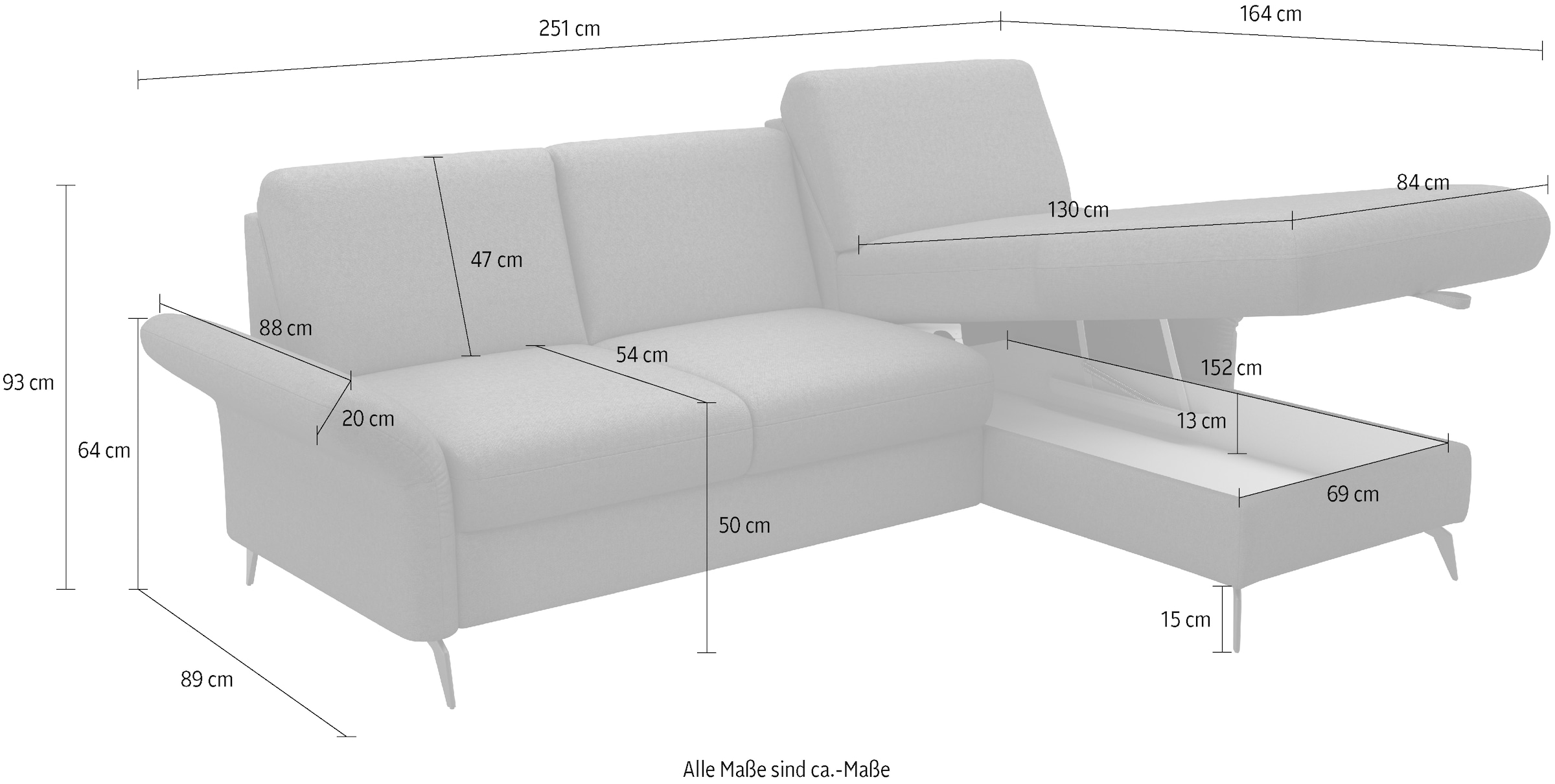 Home affaire Ecksofa »Rochelle«, wahlweise mit Bettfunktion, Bettkasten und Armteilverstellung
