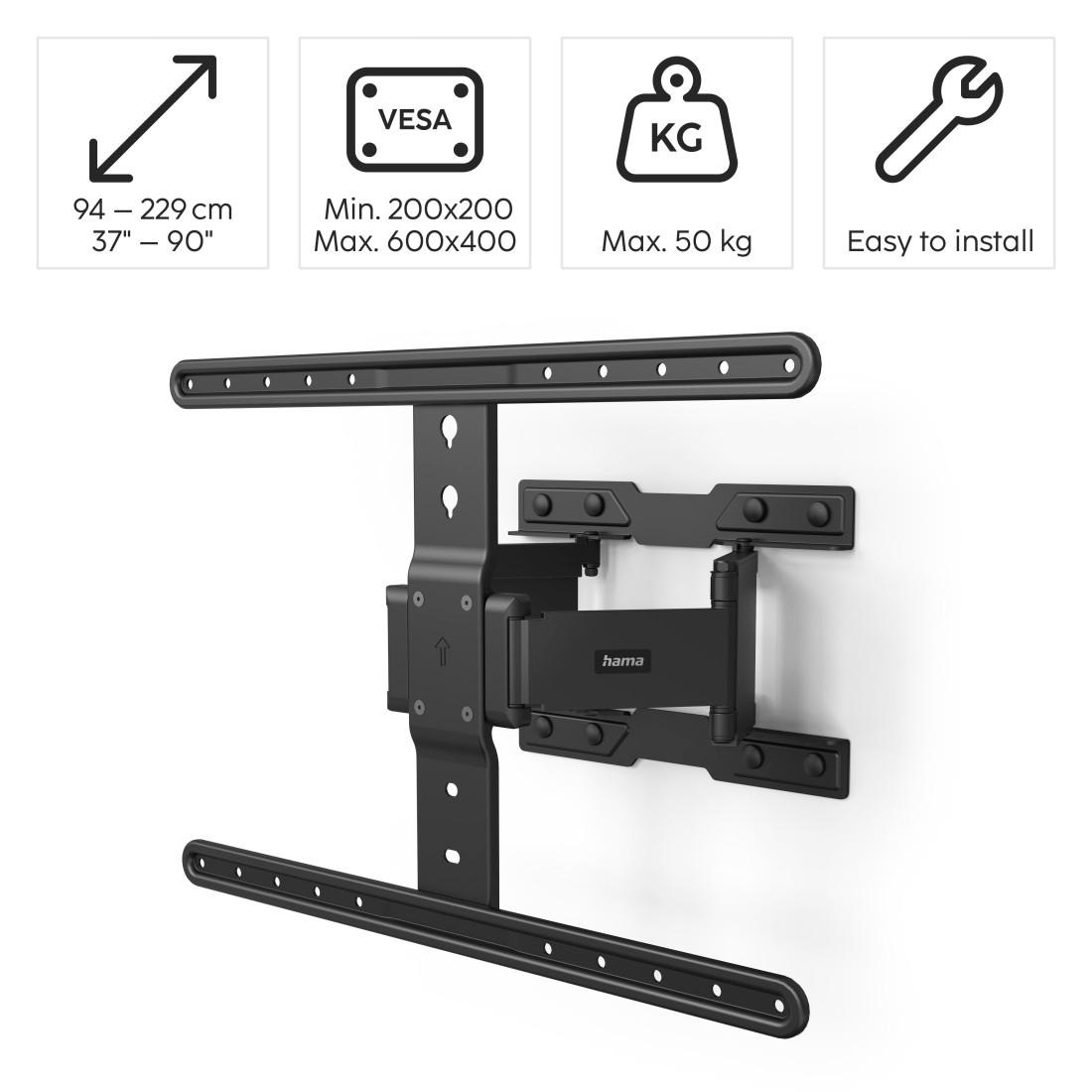 Hama TV-Wandhalterung »ultraslim, schwenkbar, vollbeweglich, 37“-90", 43, 50, 55, 65, 75«, bis 229 cm Zoll